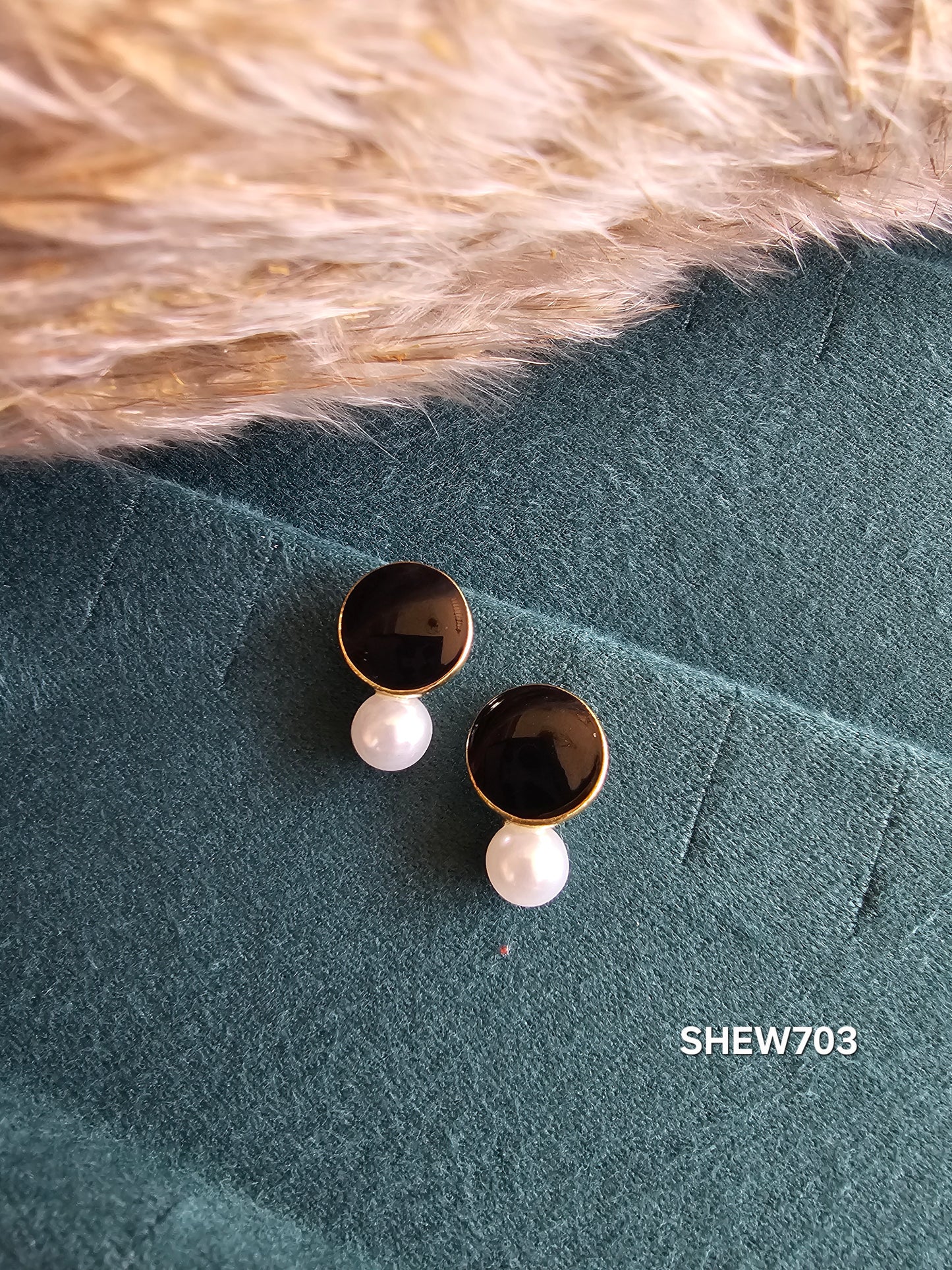 Midnight Pearl Drop Studs