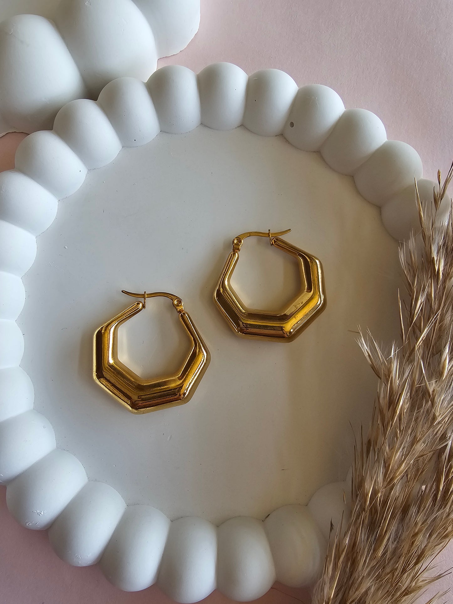 Bold Hexa Hoop Earrings