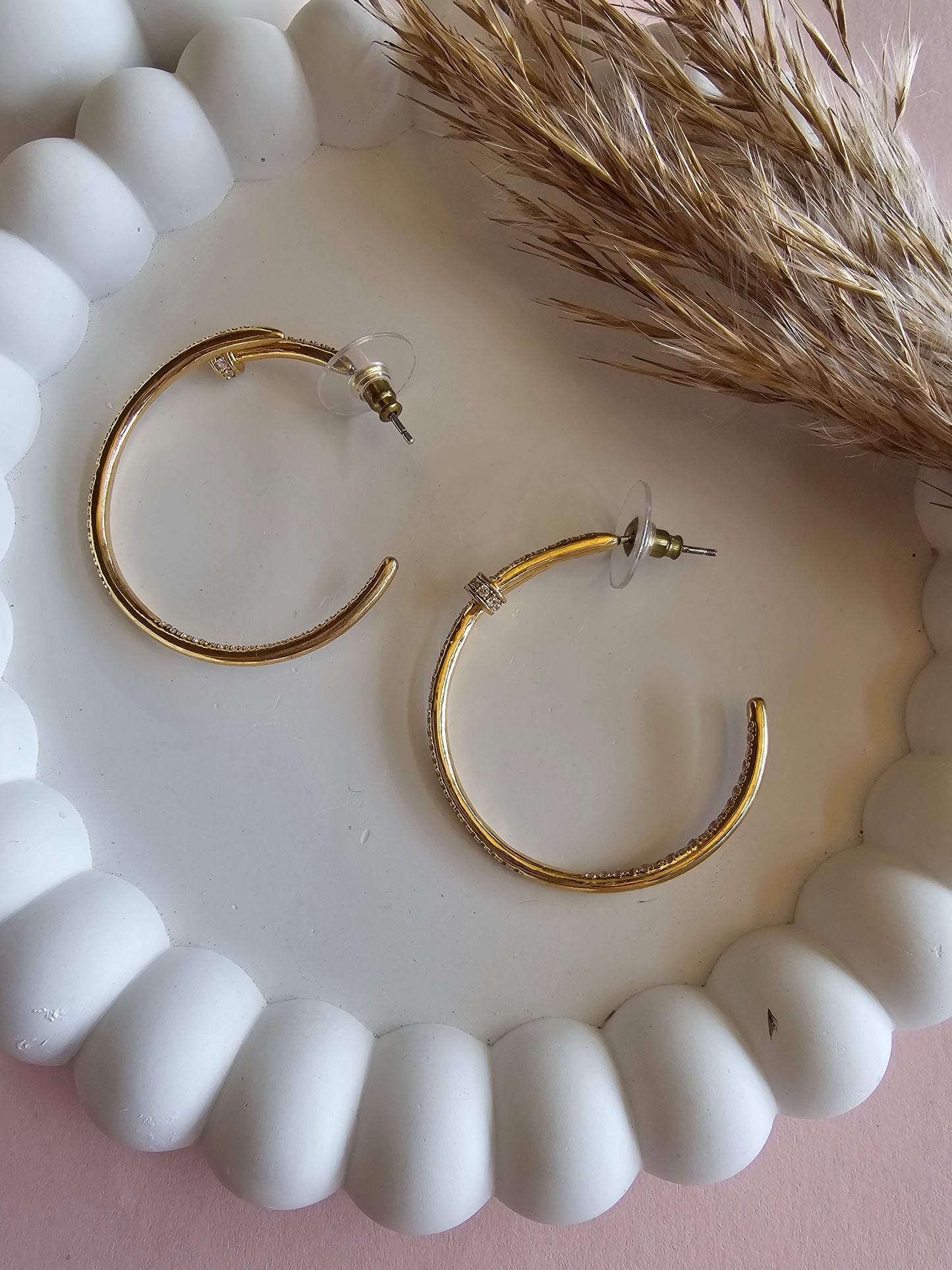 Stellar Pavé Gold Hoops