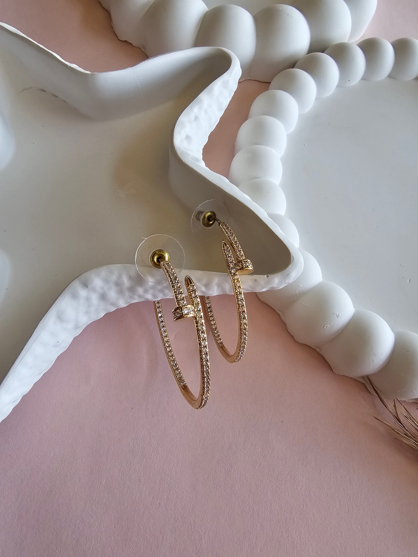 Stellar Pavé Gold Hoops