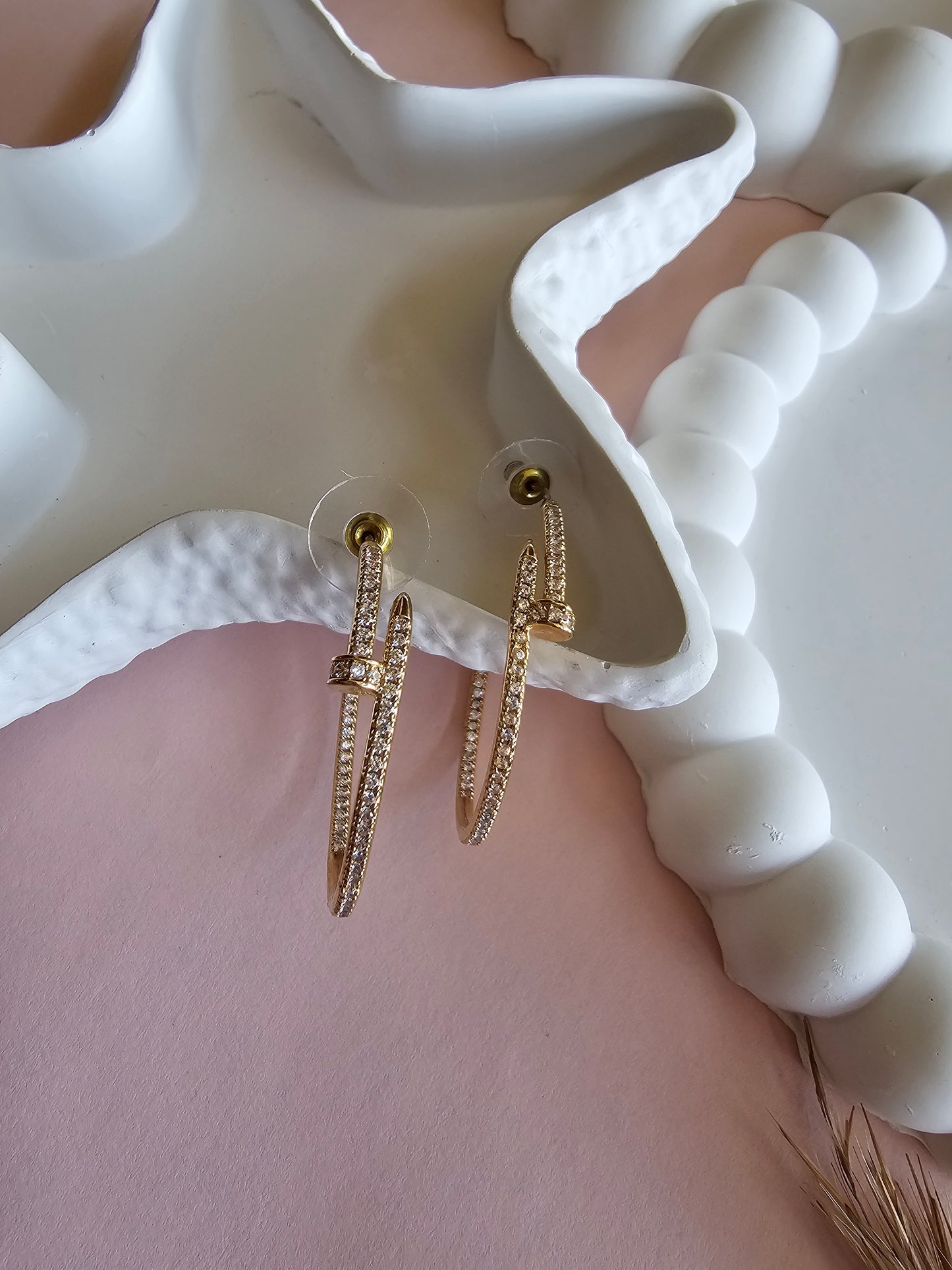 Stellar Pavé Gold Hoops