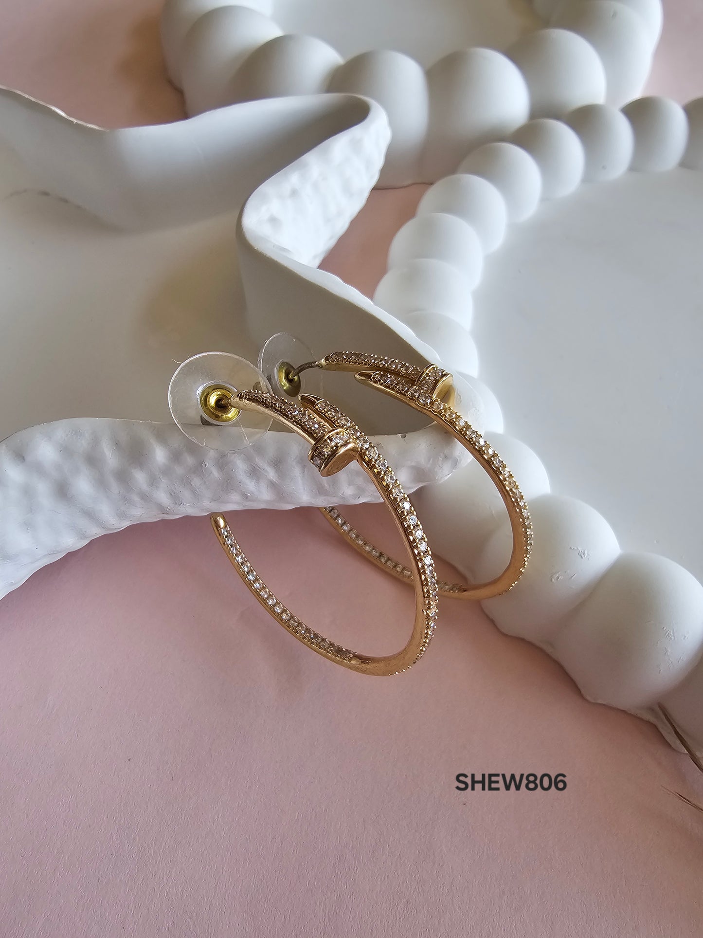 Stellar Pavé Gold Hoops