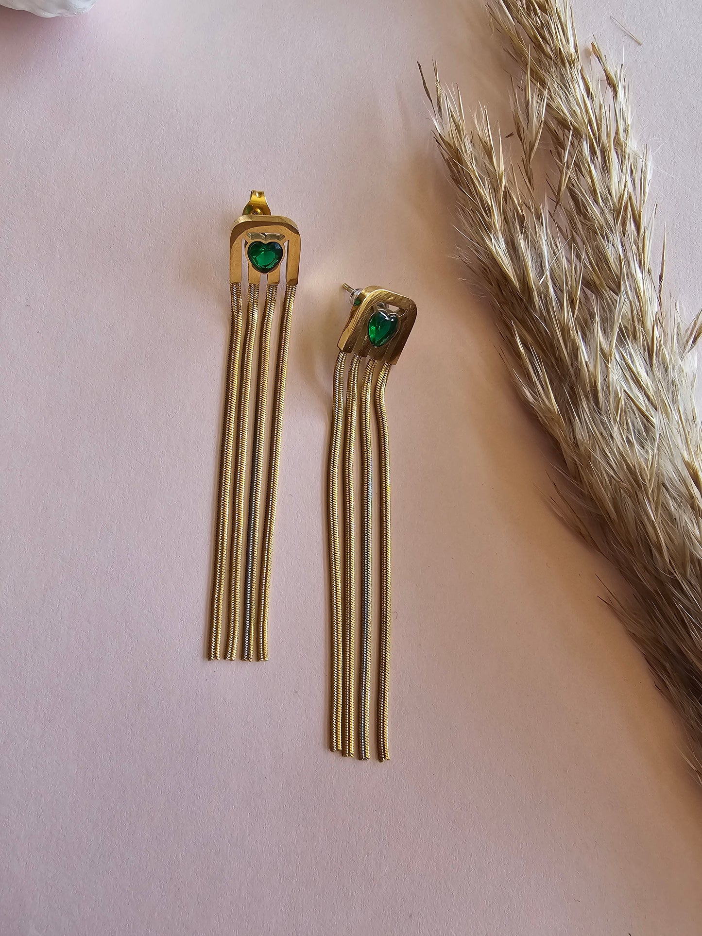Emerald Luxe Drape Earrings