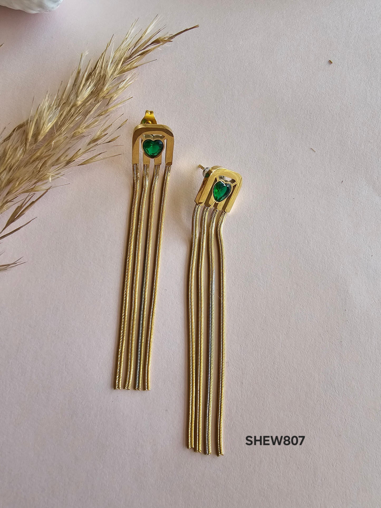 Emerald Luxe Drape Earrings