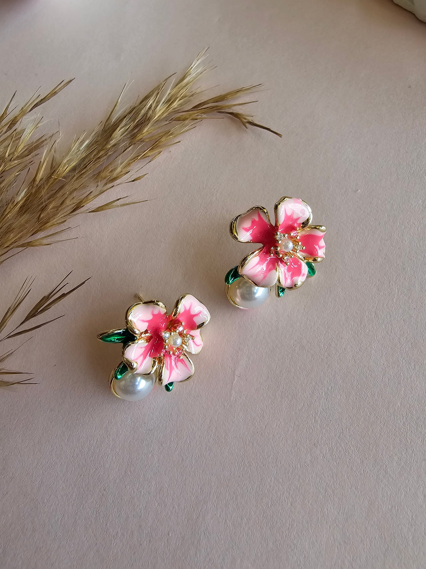 Blossom Bloom Floral Pearl Studs