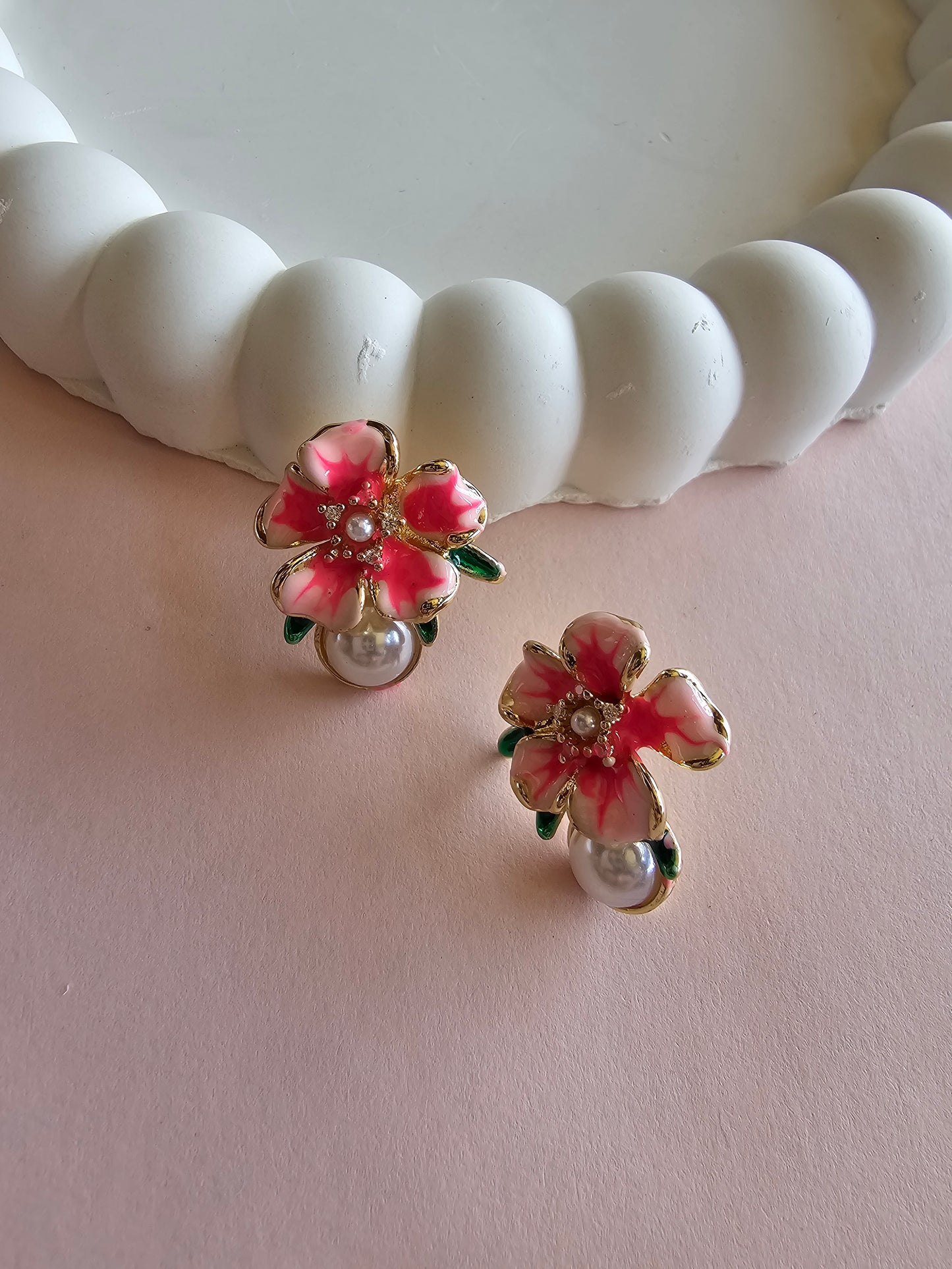 Blossom Bloom Floral Pearl Studs