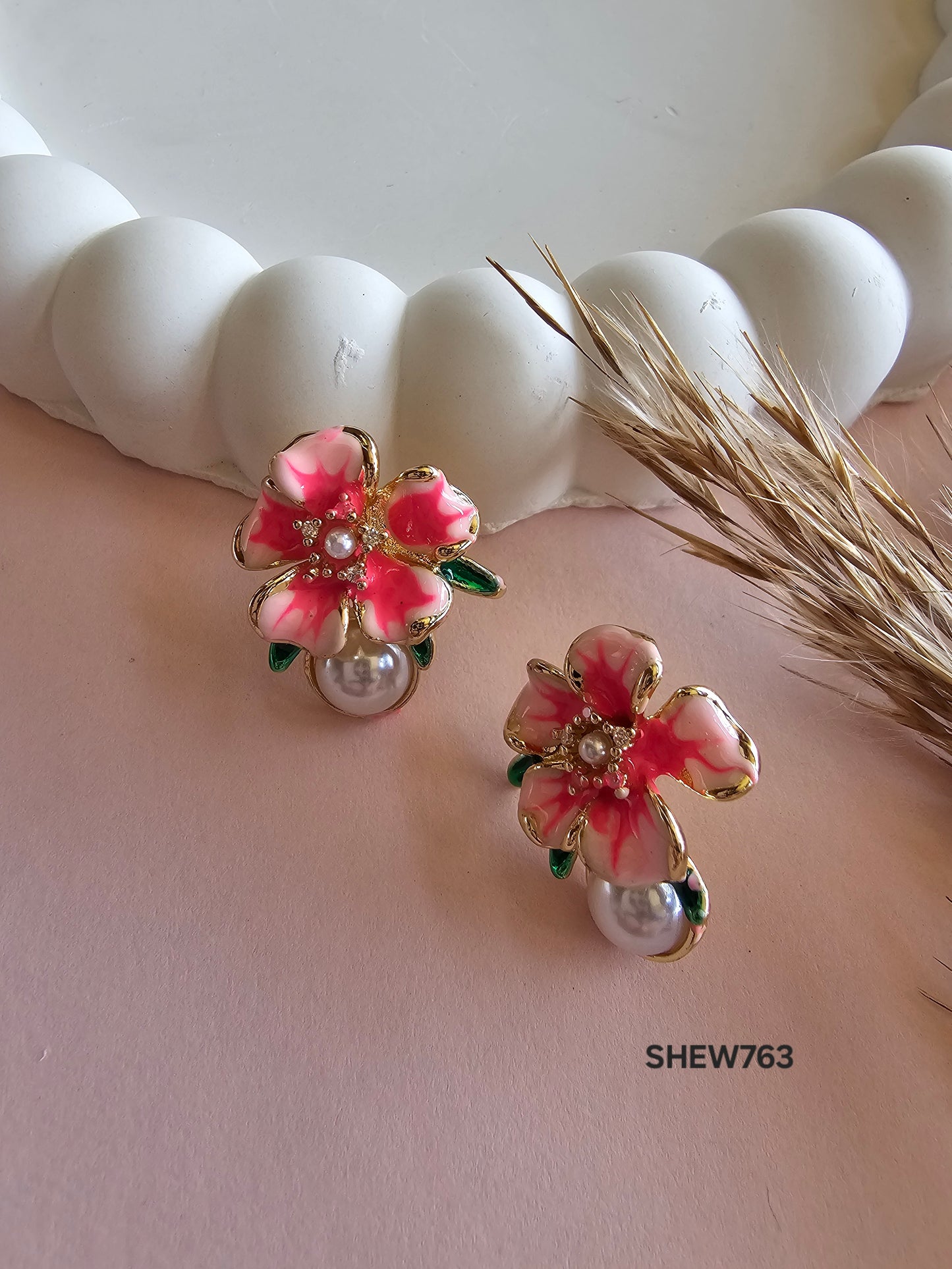 Blossom Bloom Floral Pearl Studs
