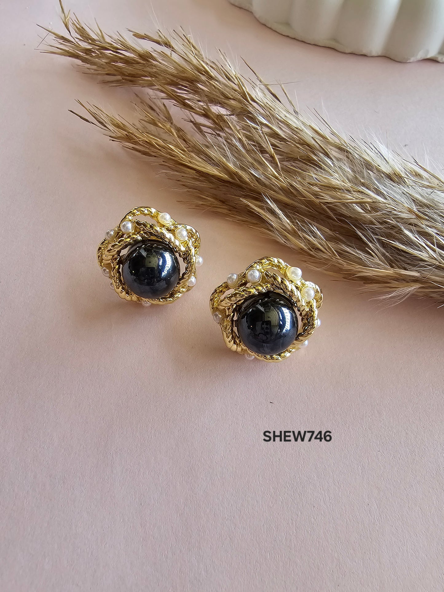 Black Pearl Constellation Earrings