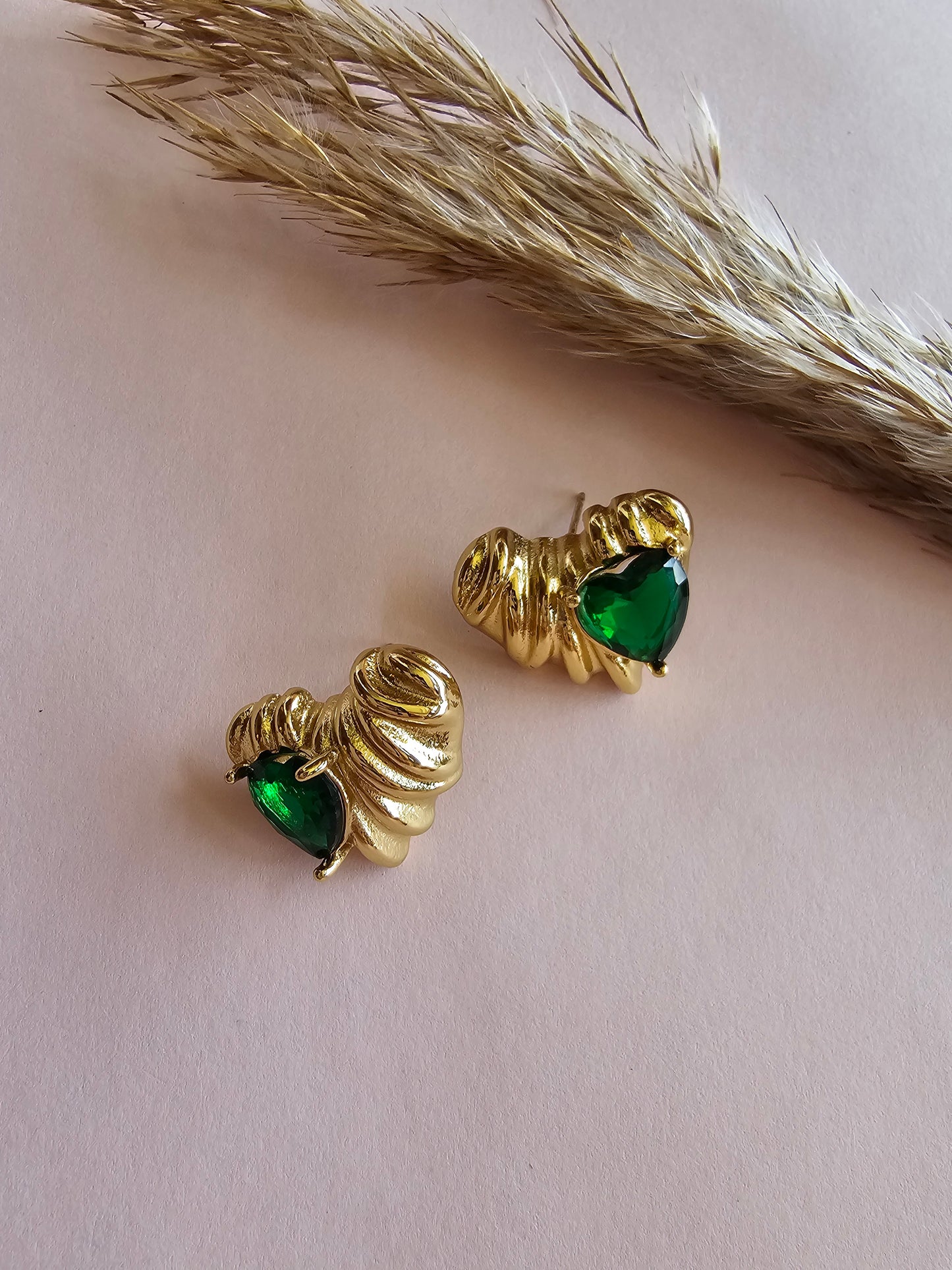 Emerald Heart Luxe Studs