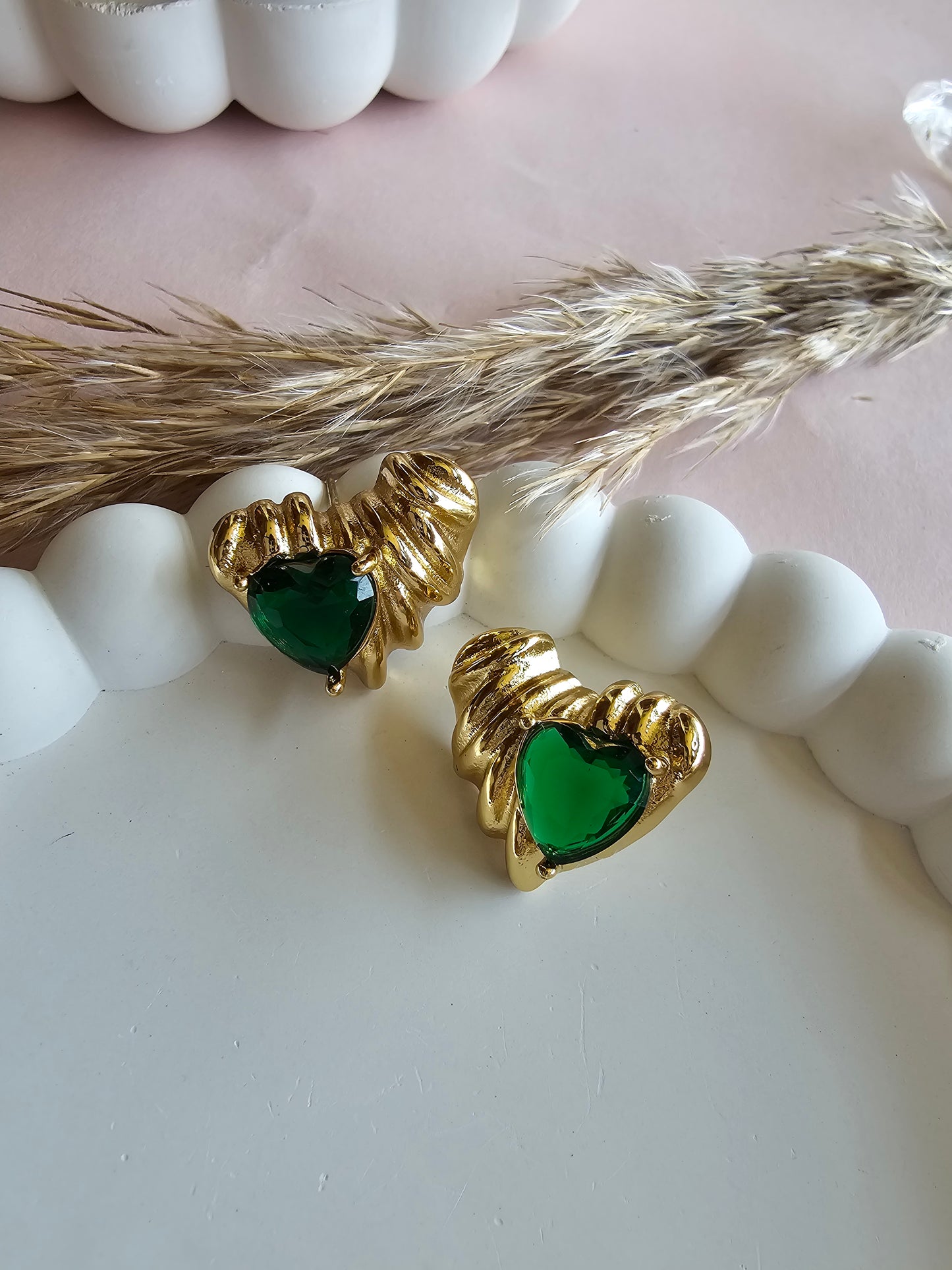 Emerald Heart Luxe Studs