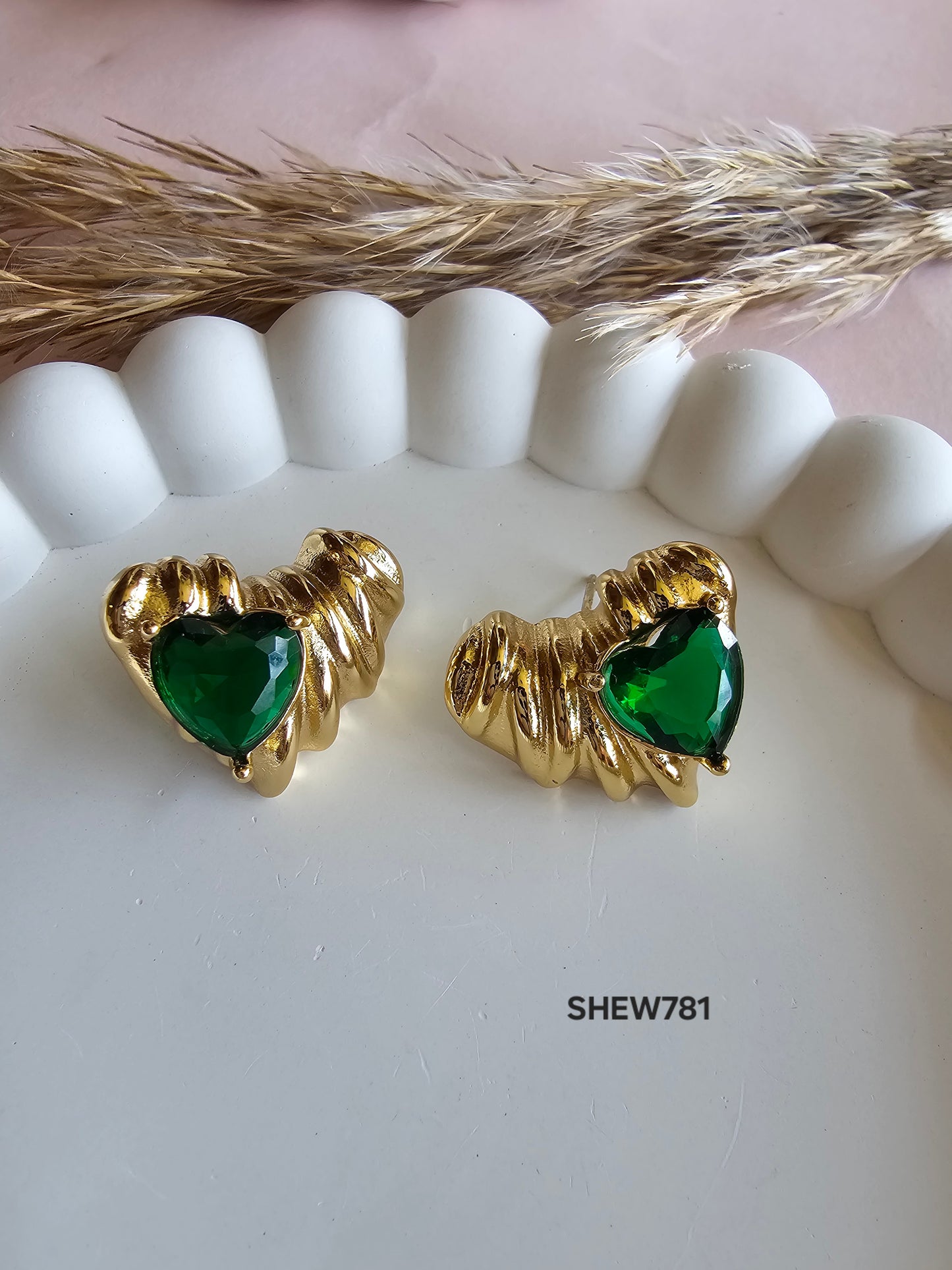 Emerald Heart Luxe Studs
