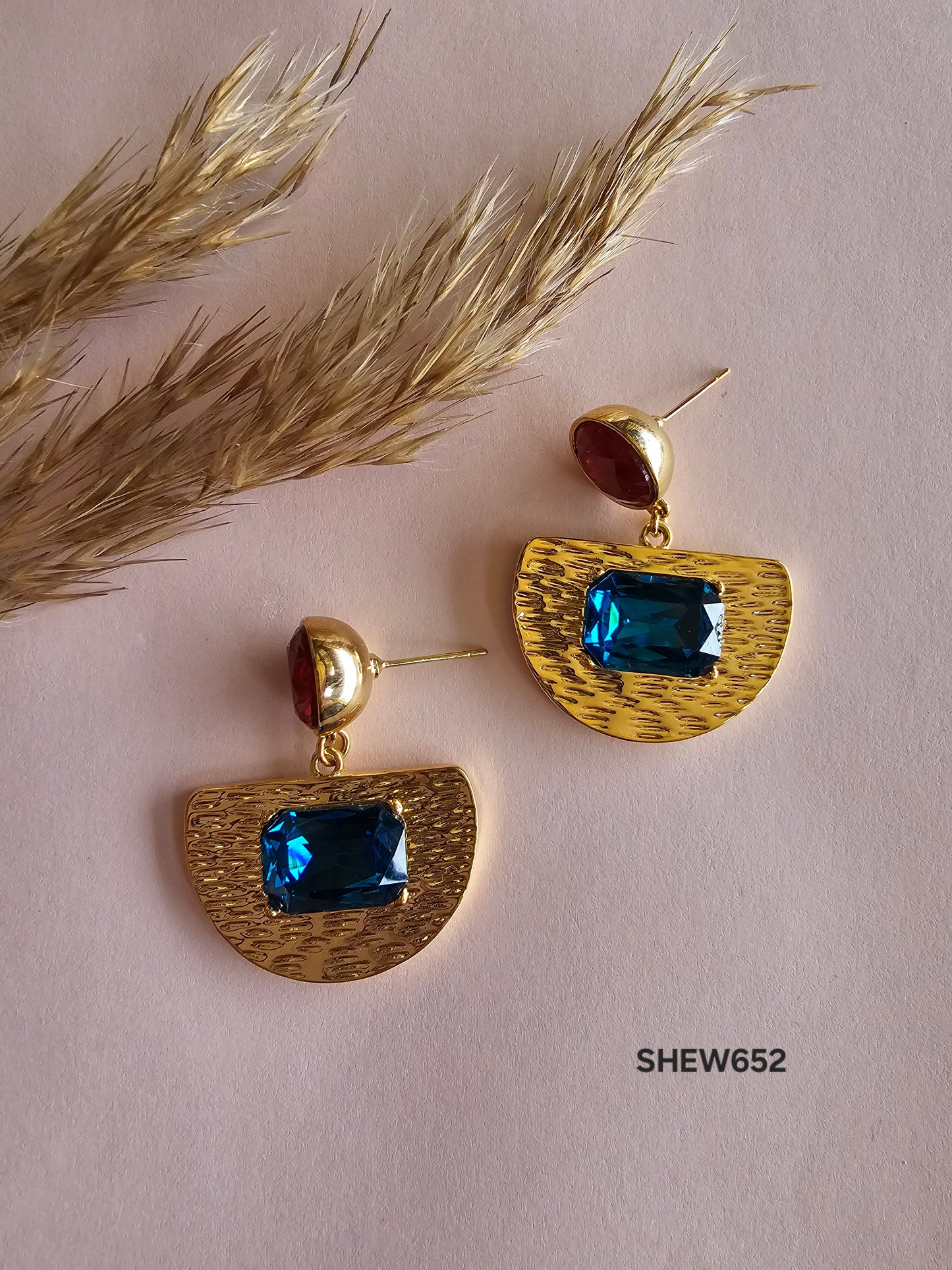Celeste Dual-Tone Gem Drop Earrings
