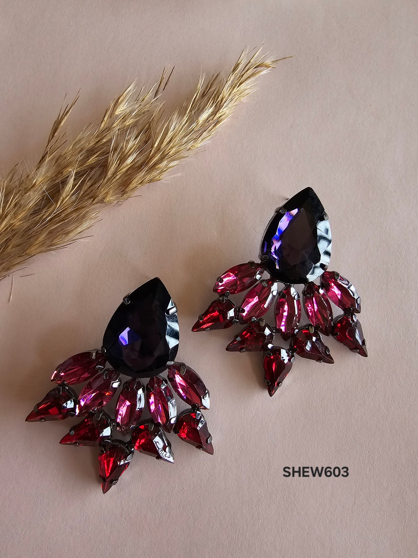 Crimson Bloom Studs