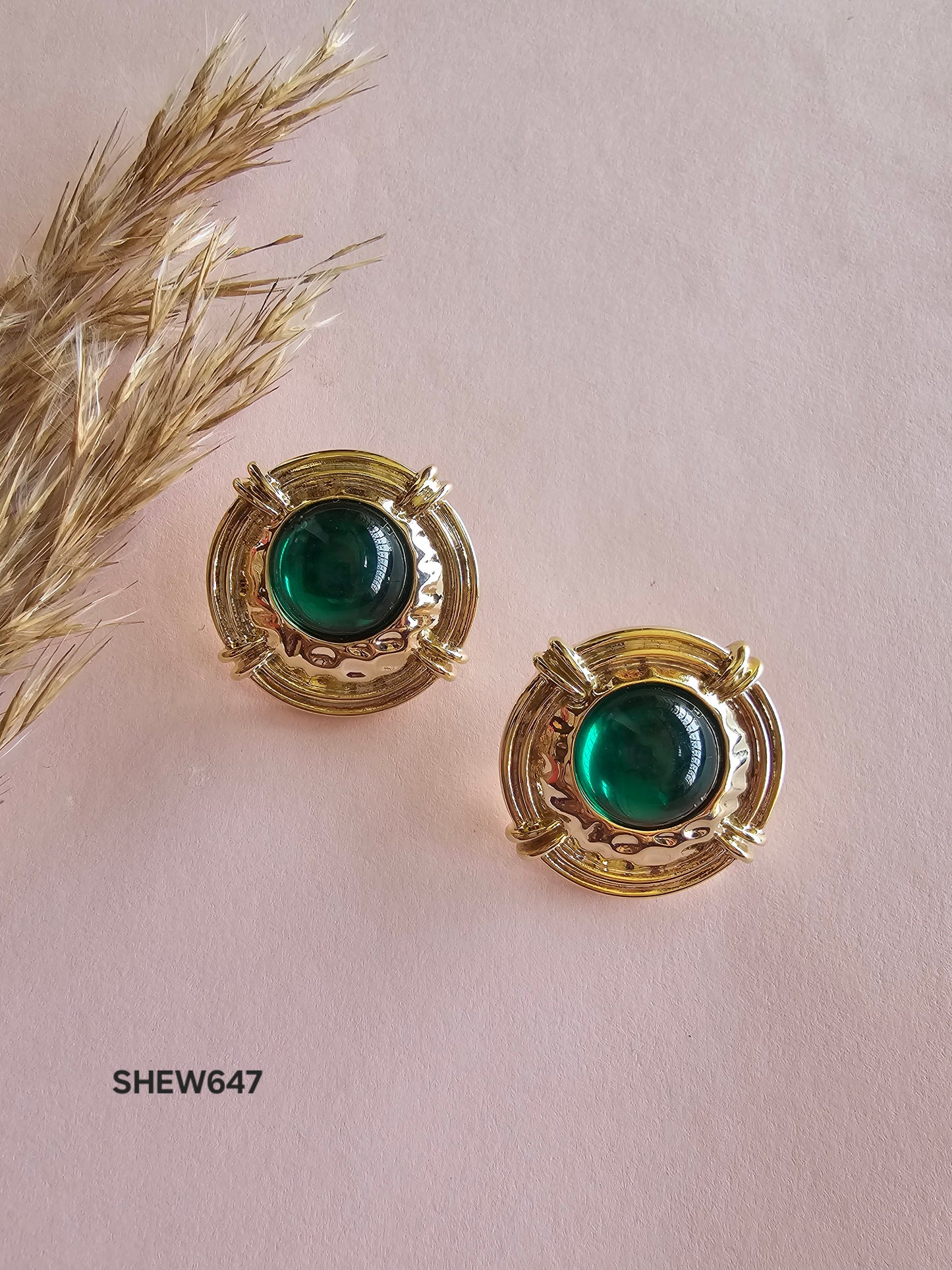 Emerald Luxe Vintage Studs