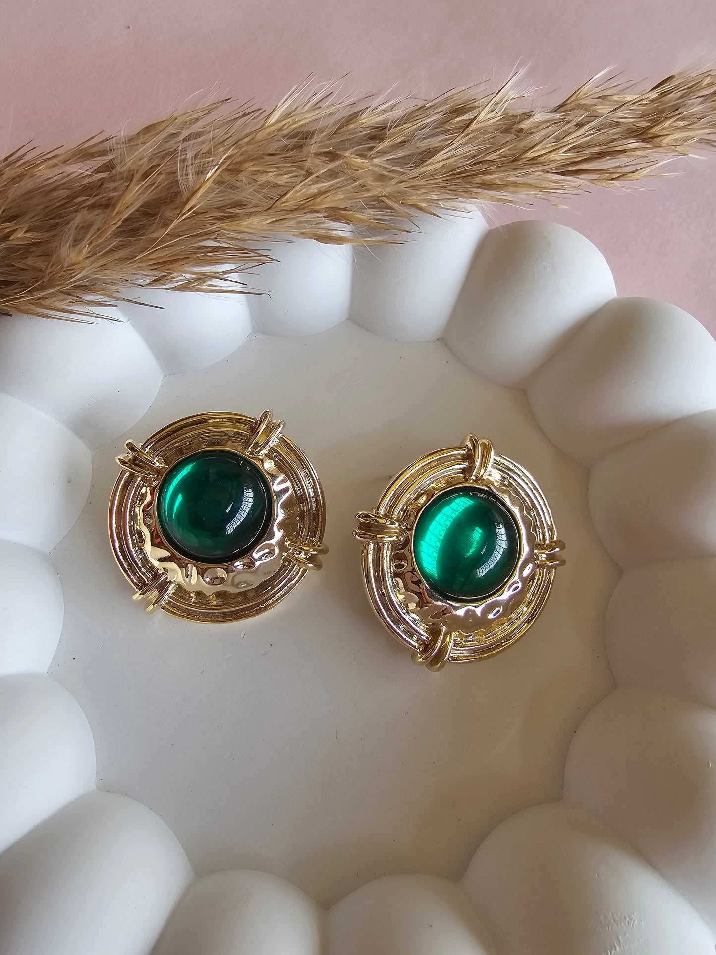 Emerald Luxe Vintage Studs