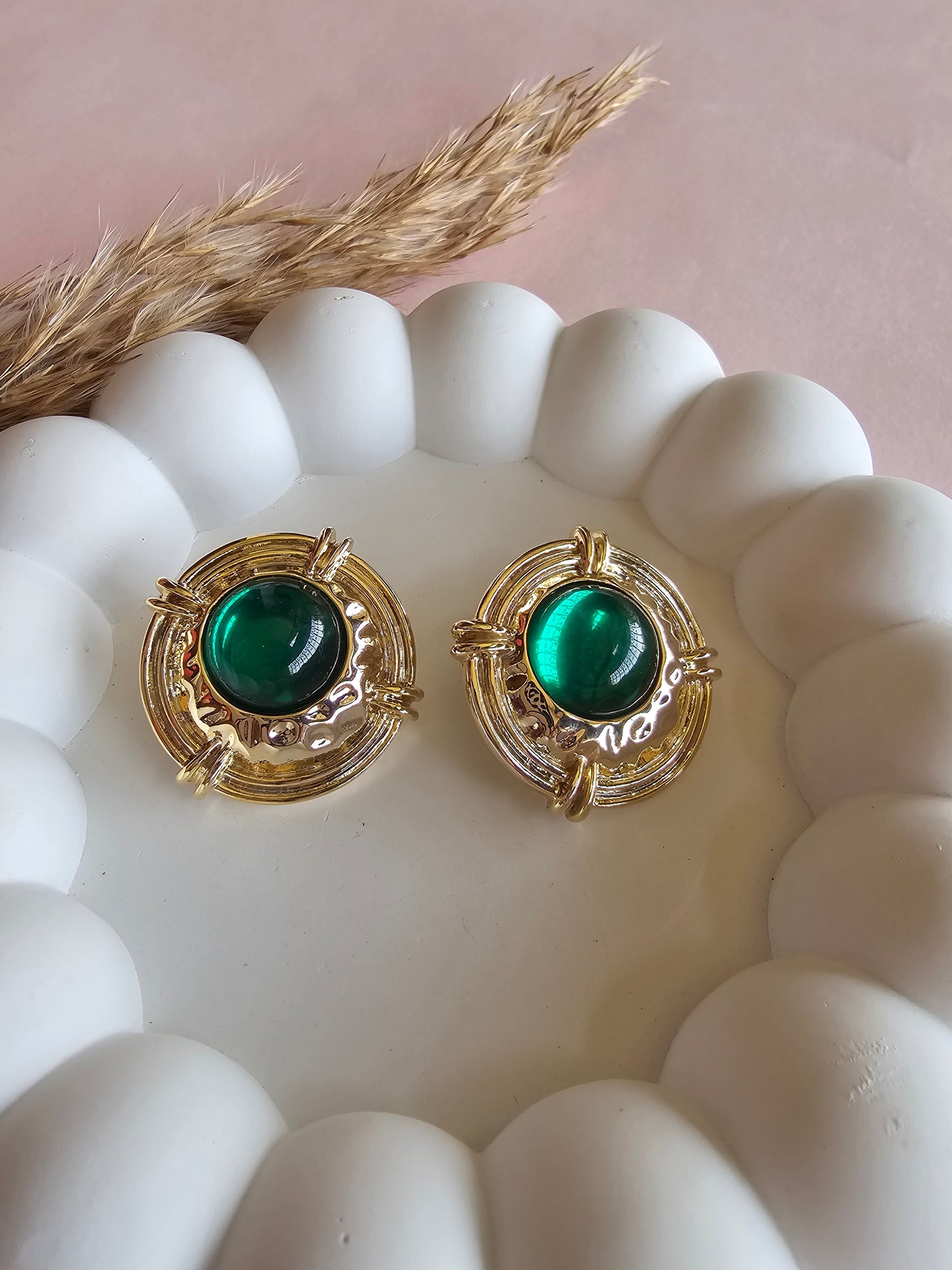 Emerald Luxe Vintage Studs