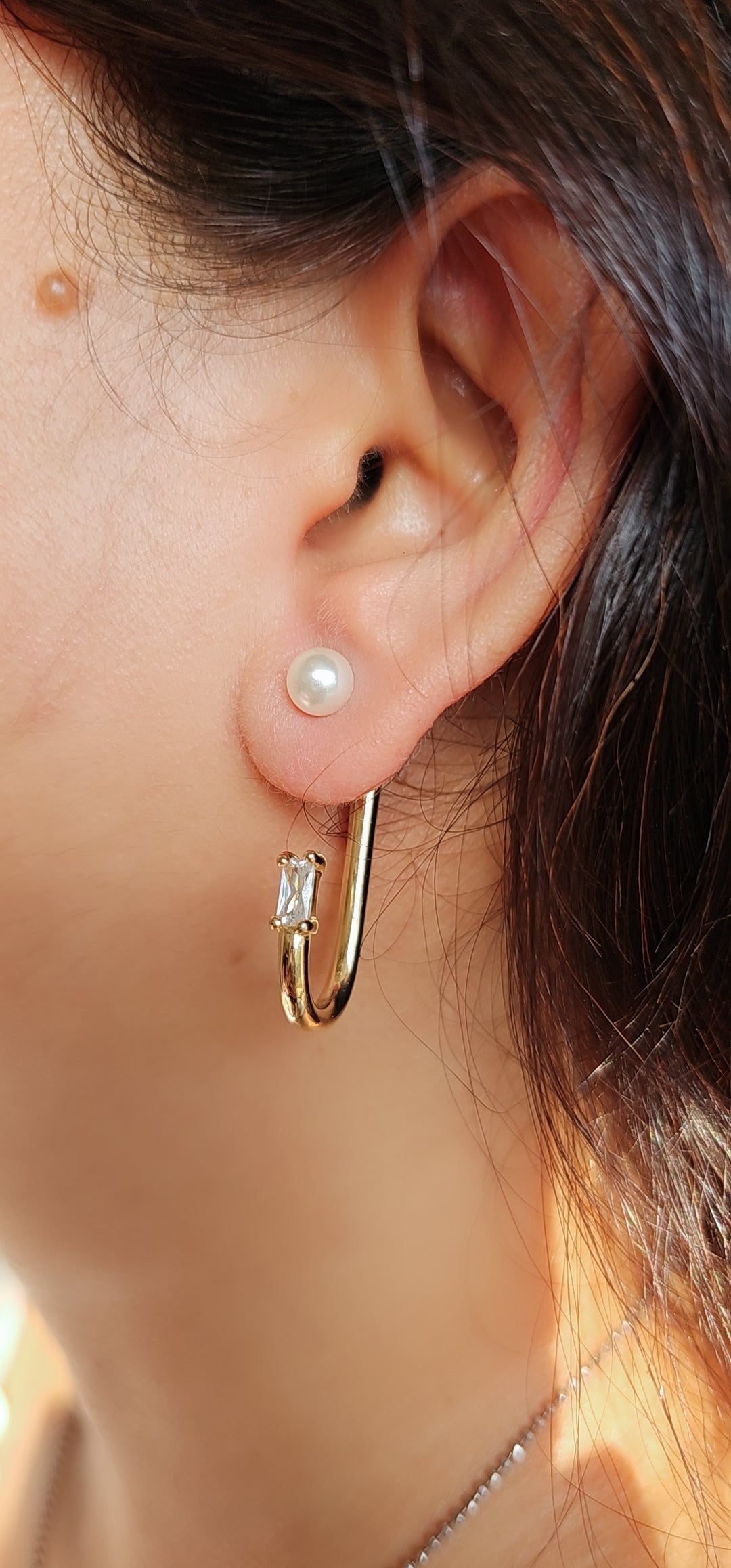 Luxe Pearl Detail Hoops