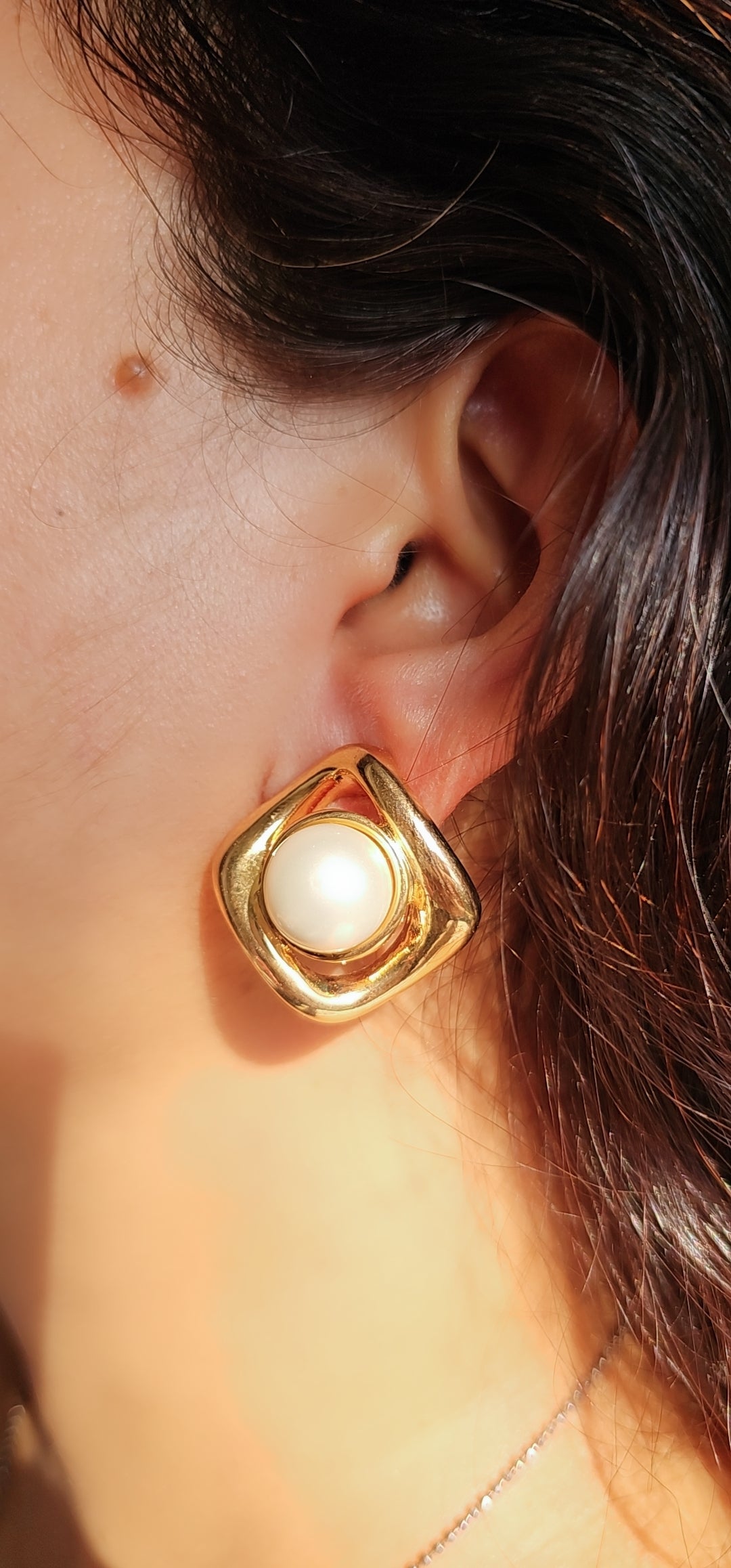 Luxe Orbit Pearl Studs
