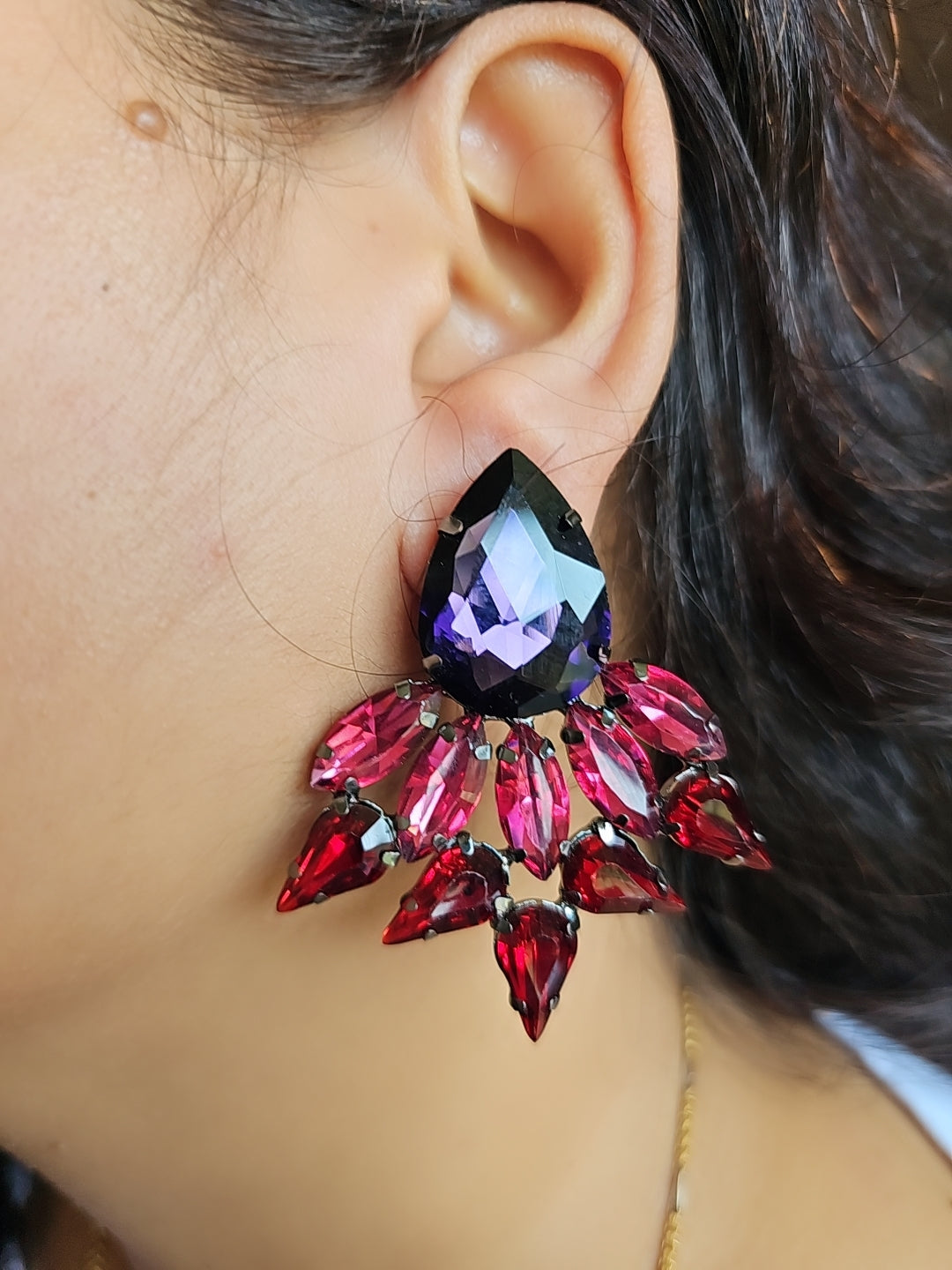 Crimson Bloom Studs