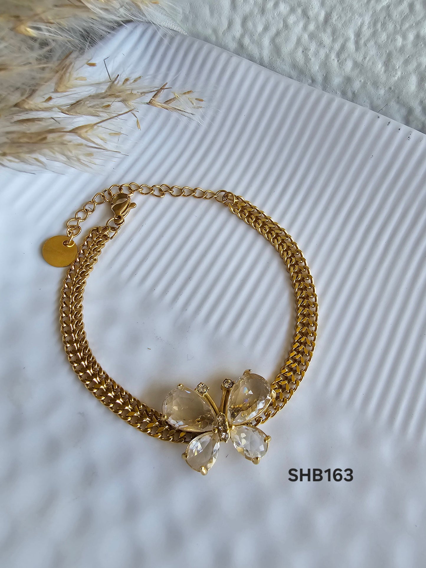Butterfly crystal chain bracelet