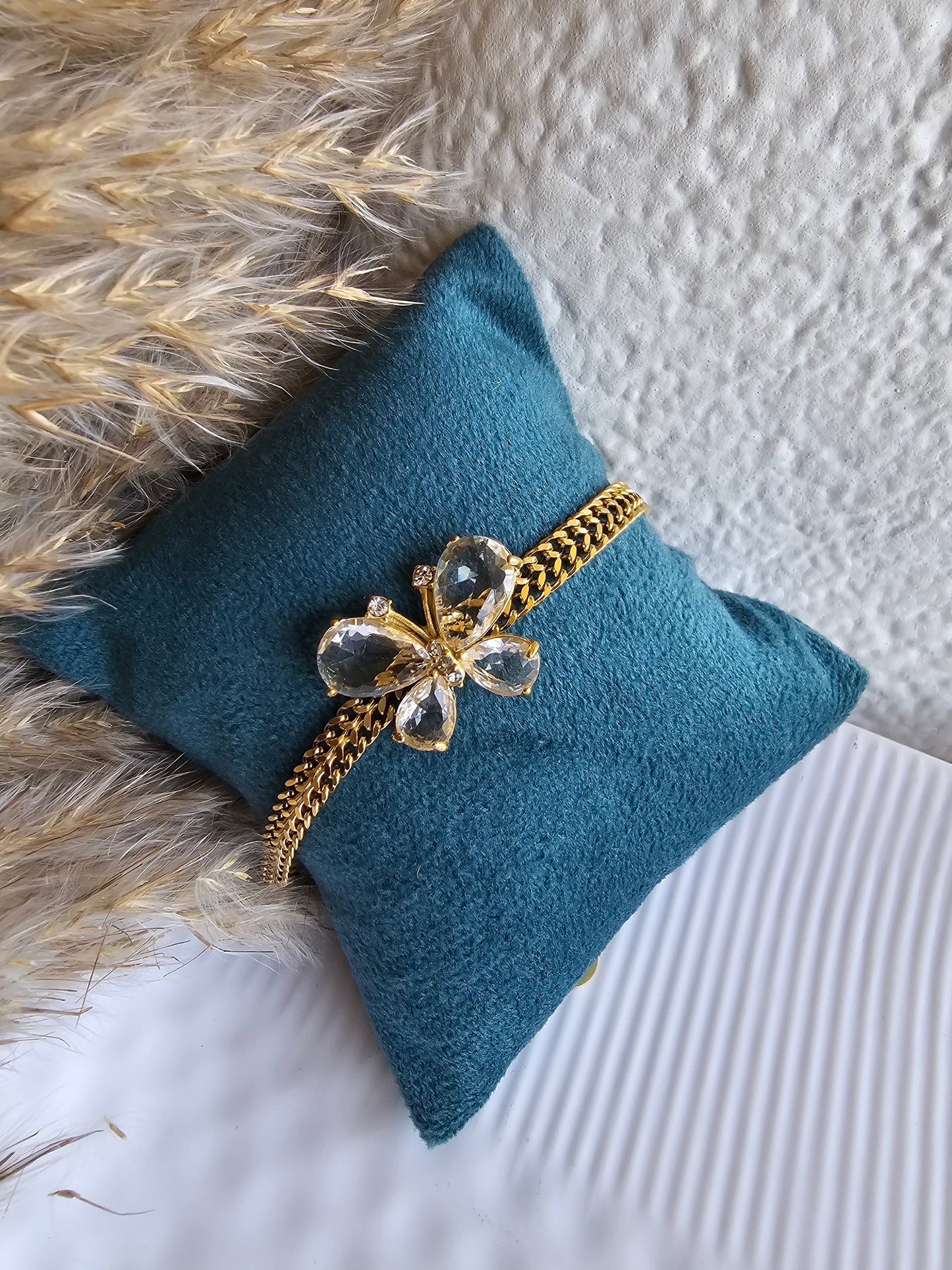 Butterfly crystal chain bracelet