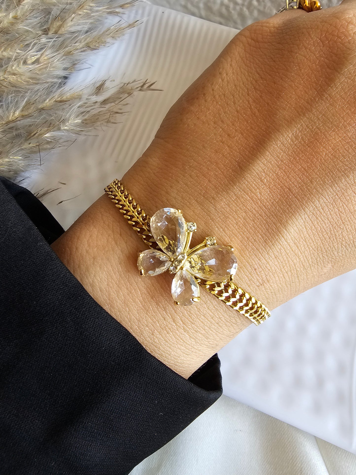 Butterfly crystal chain bracelet