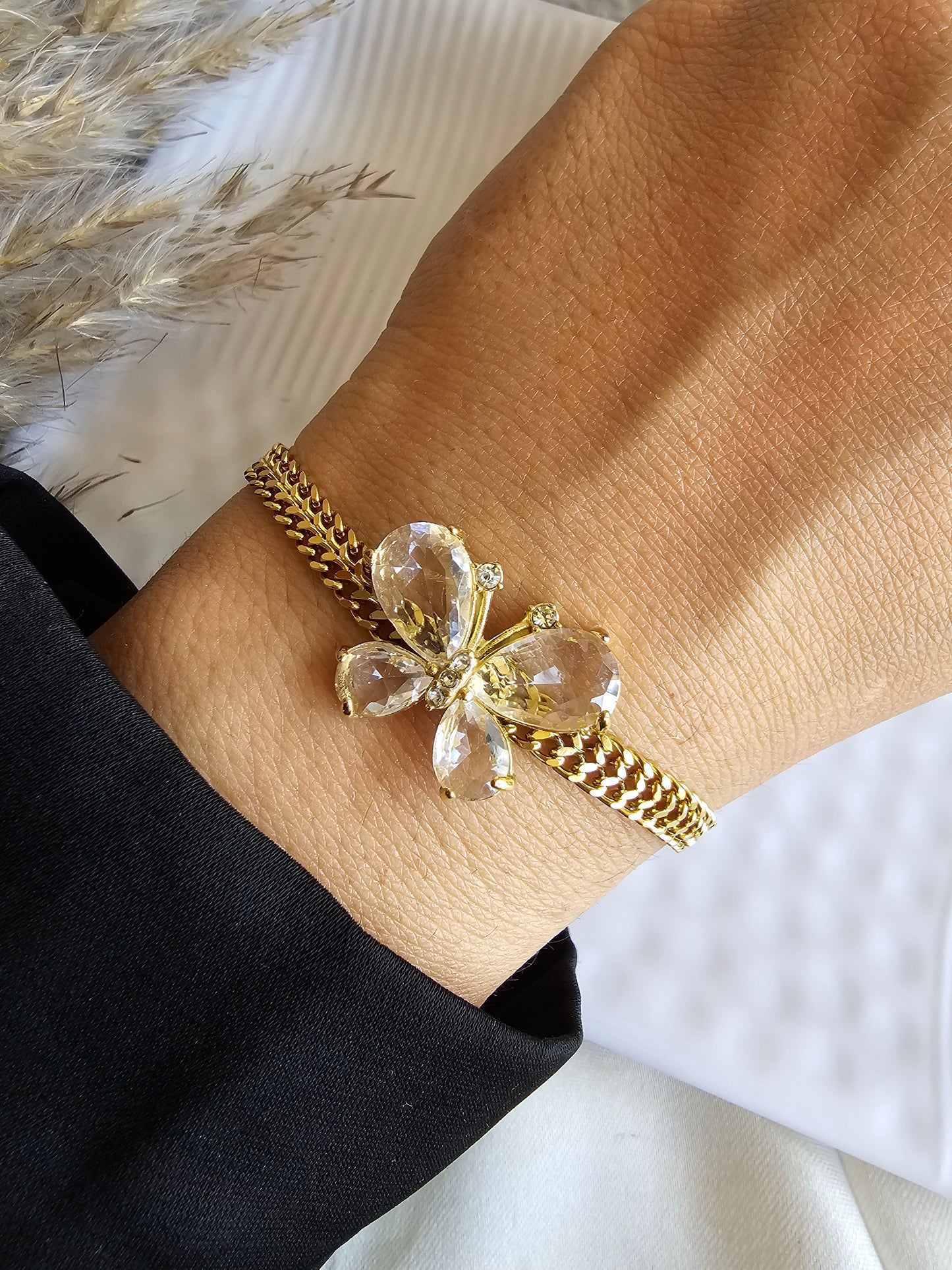 Butterfly crystal chain bracelet