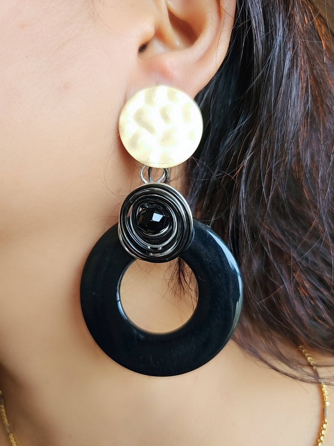 Noir Eclipse Statement Earrings