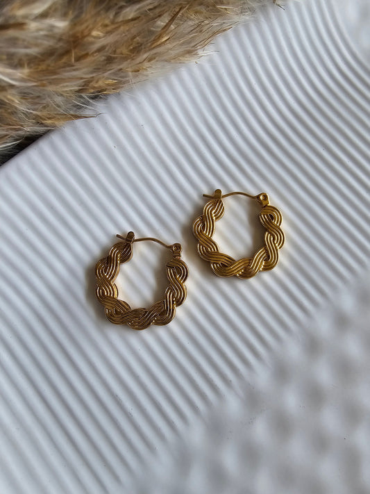 Twisted Gold Hoops