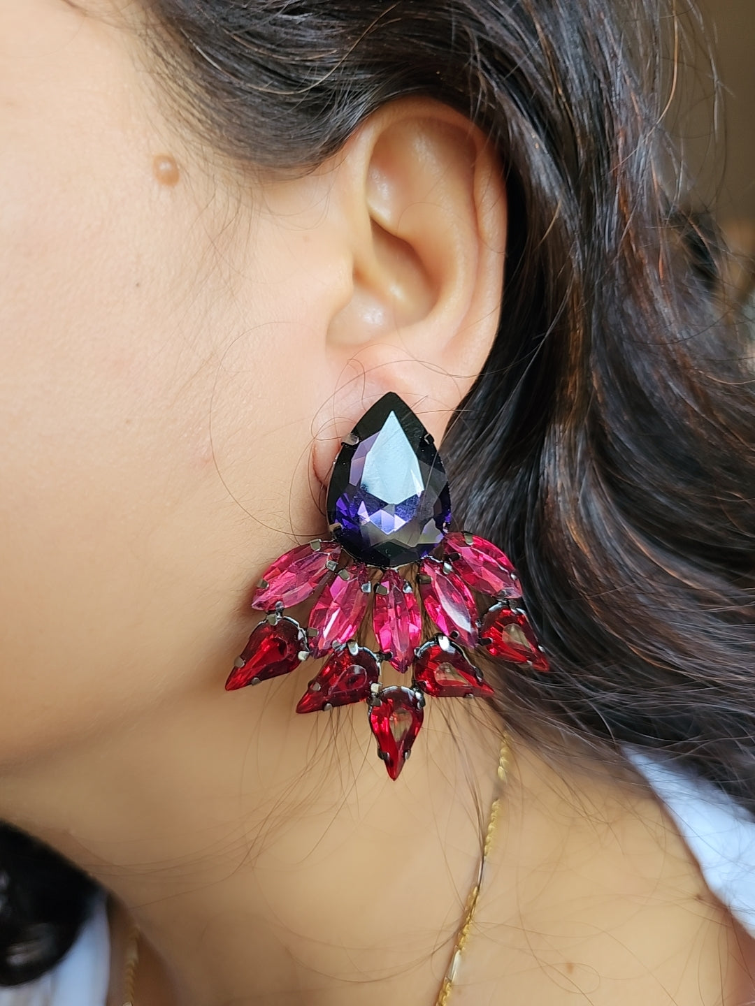 Crimson Bloom Studs
