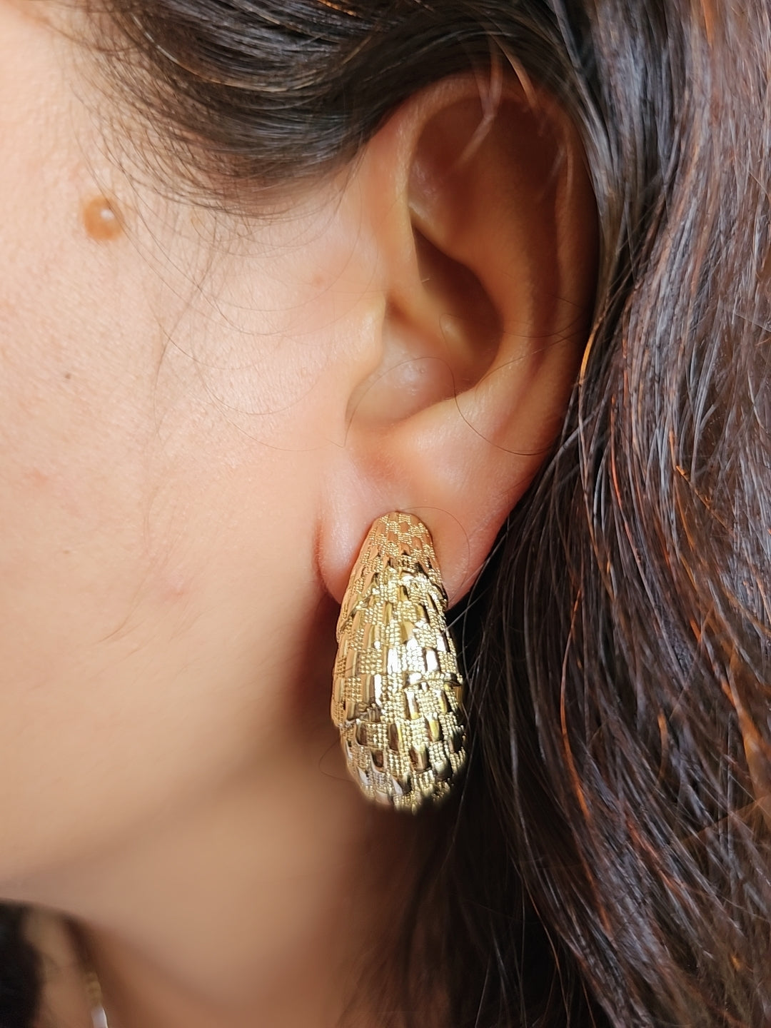 Golden Texture Hoops