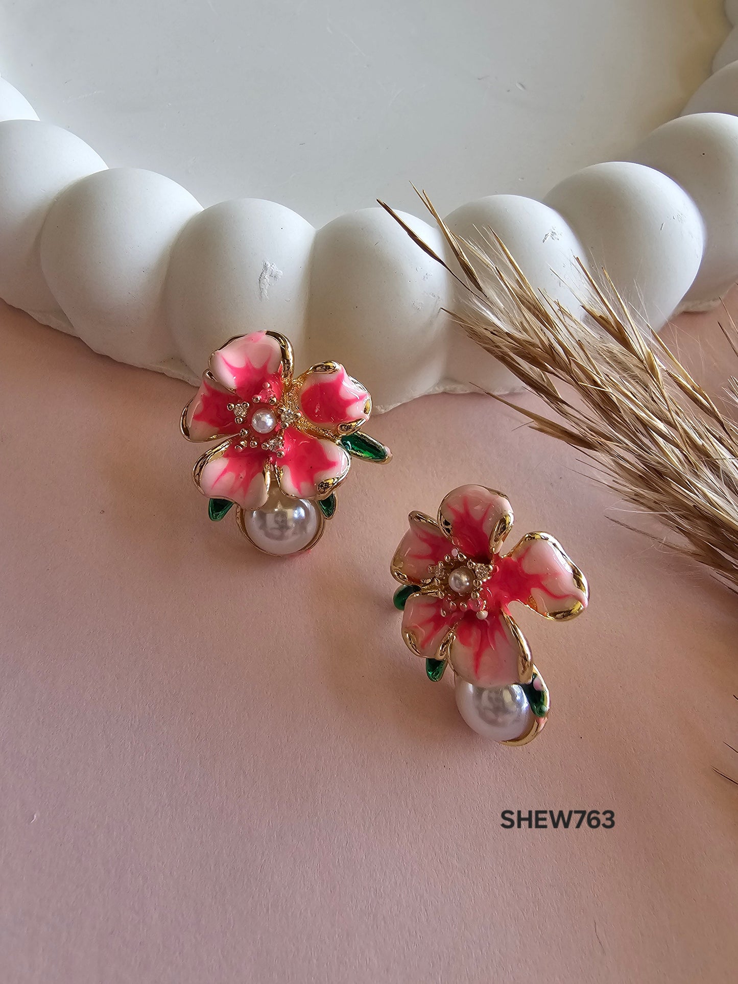 Blossom Bloom Floral Pearl Studs