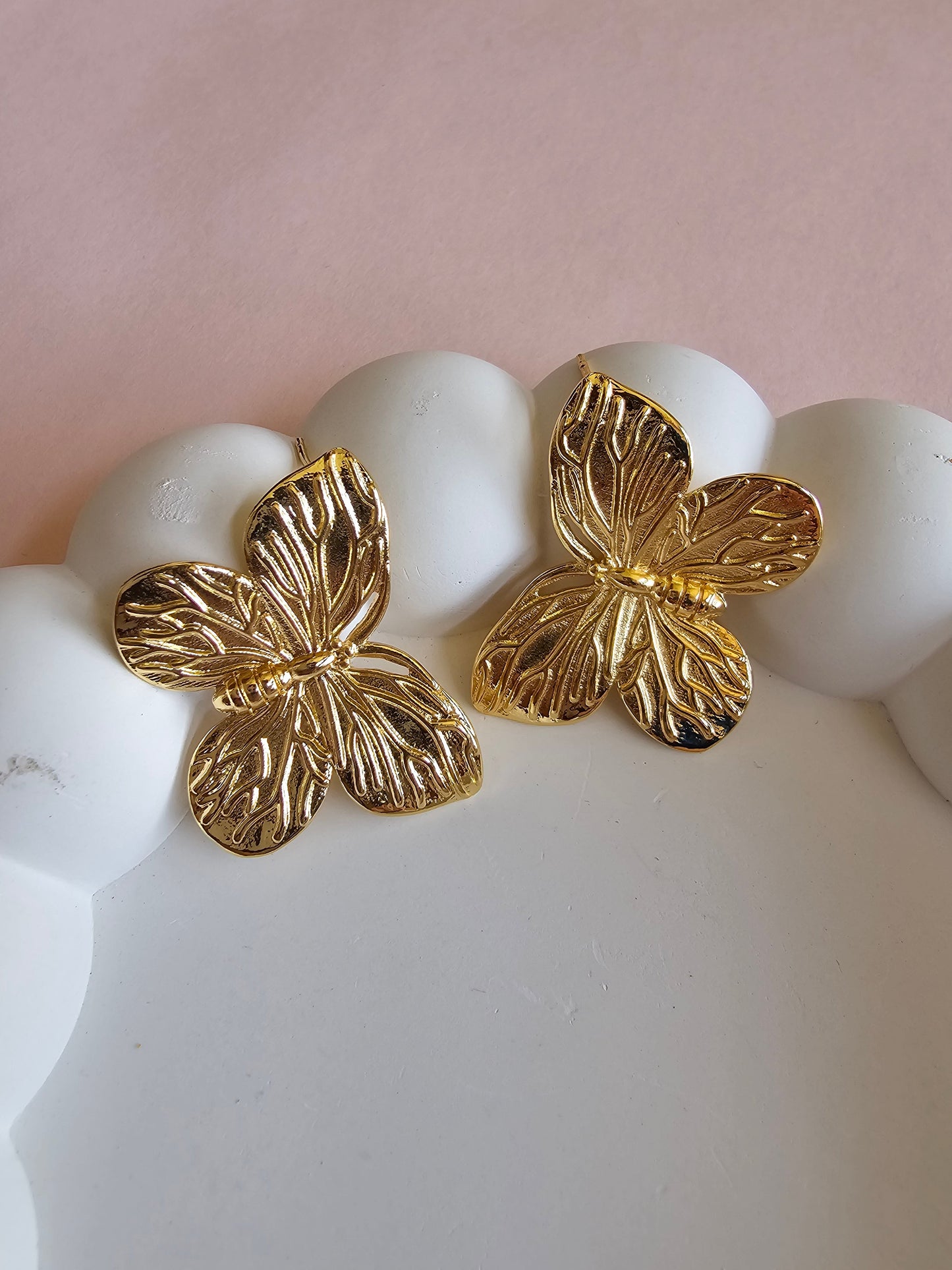 Golden Flutter Statement Earrings