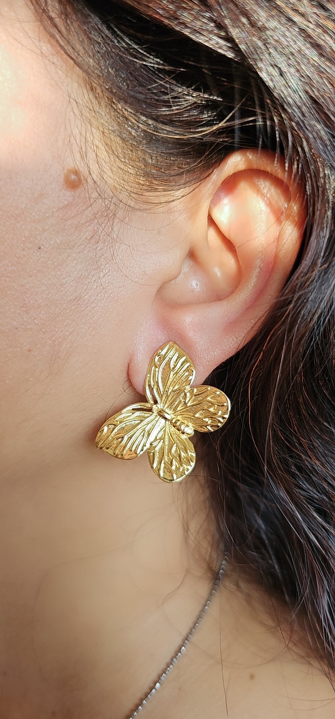 Golden Flutter Statement Earrings