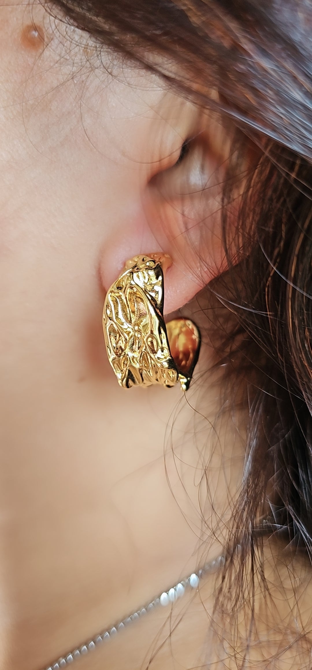 Molten Gold Hoop Earring