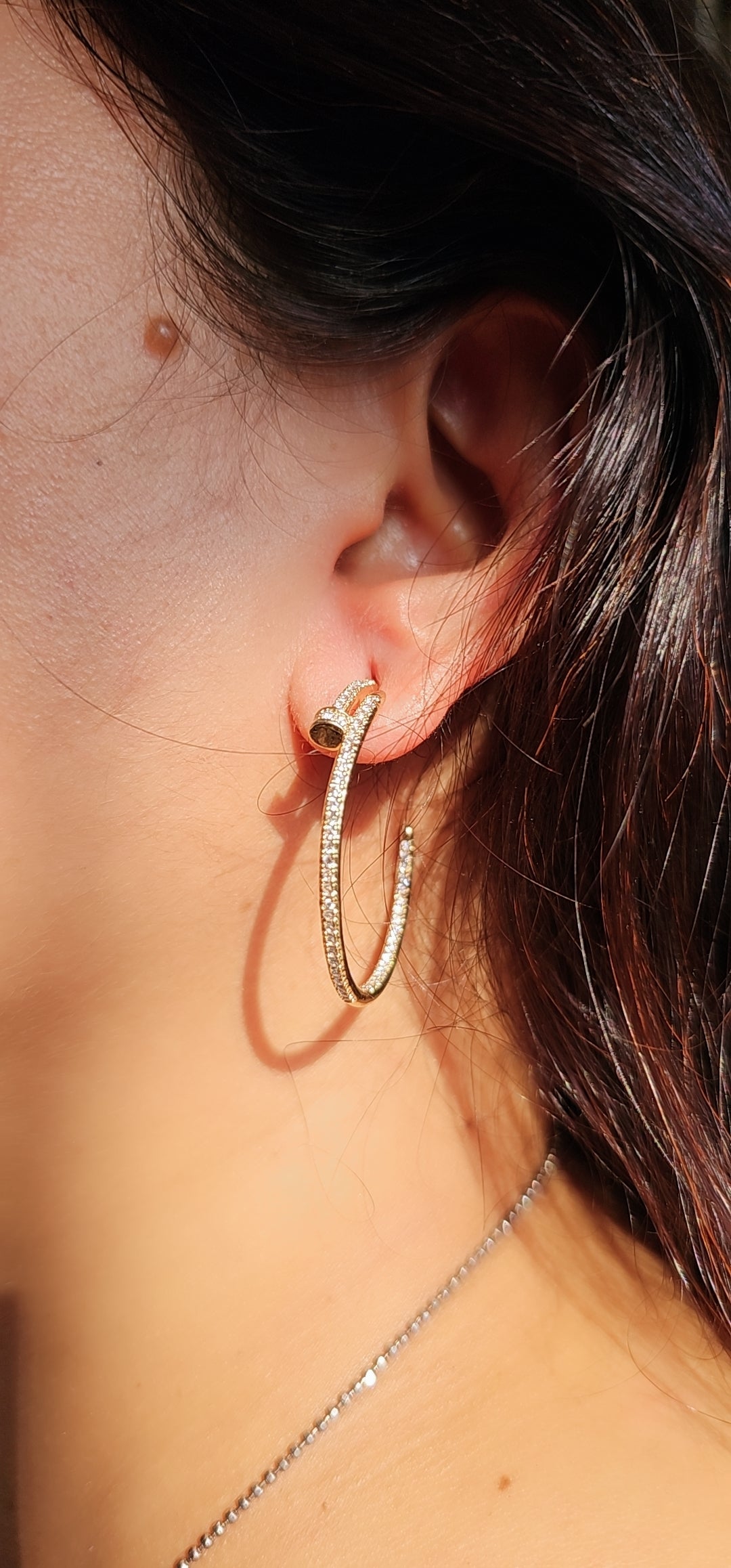 Stellar Pavé Gold Hoops