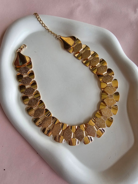 Golden Cascade Statement Necklace