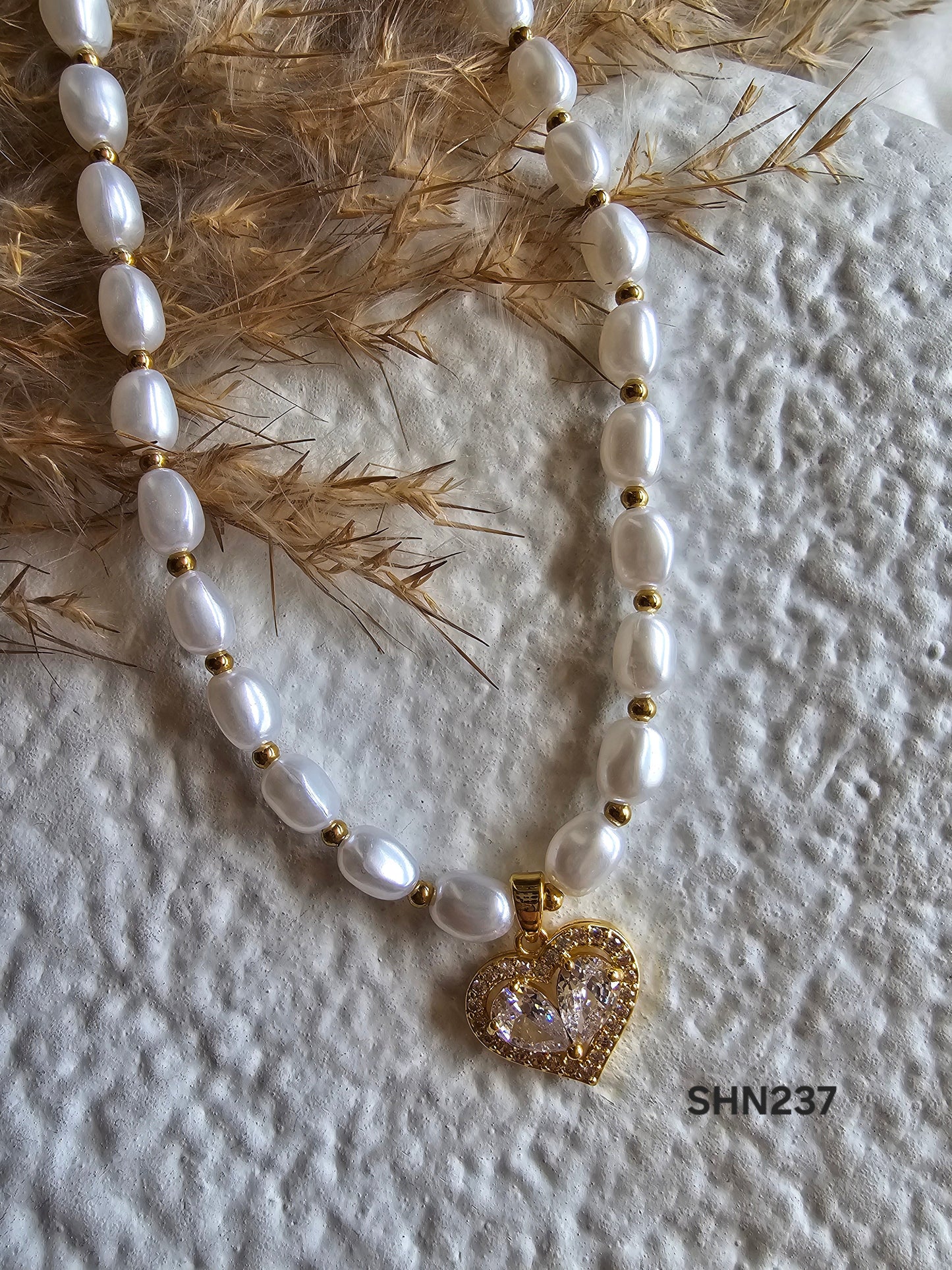 Pearl Romance Heart Necklace