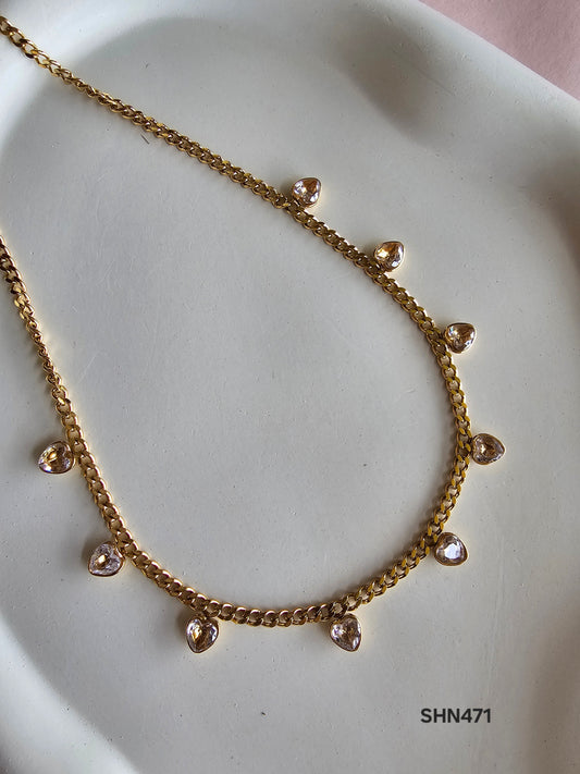 Crystal Heart Drop Choker