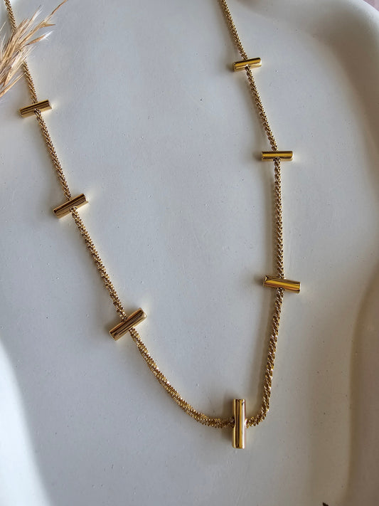 Minimalist Bar Charm Necklace