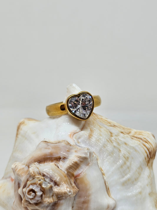 Crystal Heart Ring