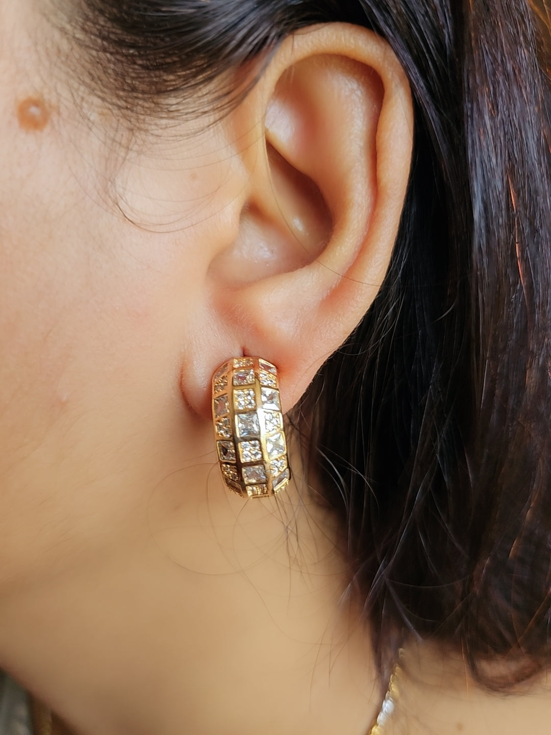 Gilded Glow Huggie Hoops