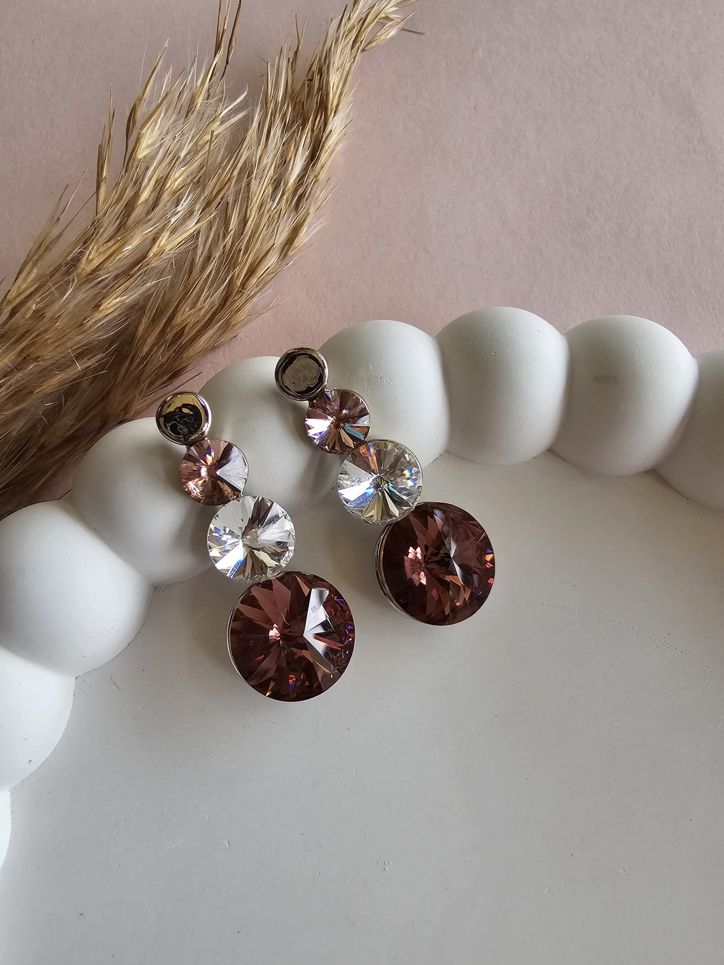 Burgundy Faceted Drop Earrings