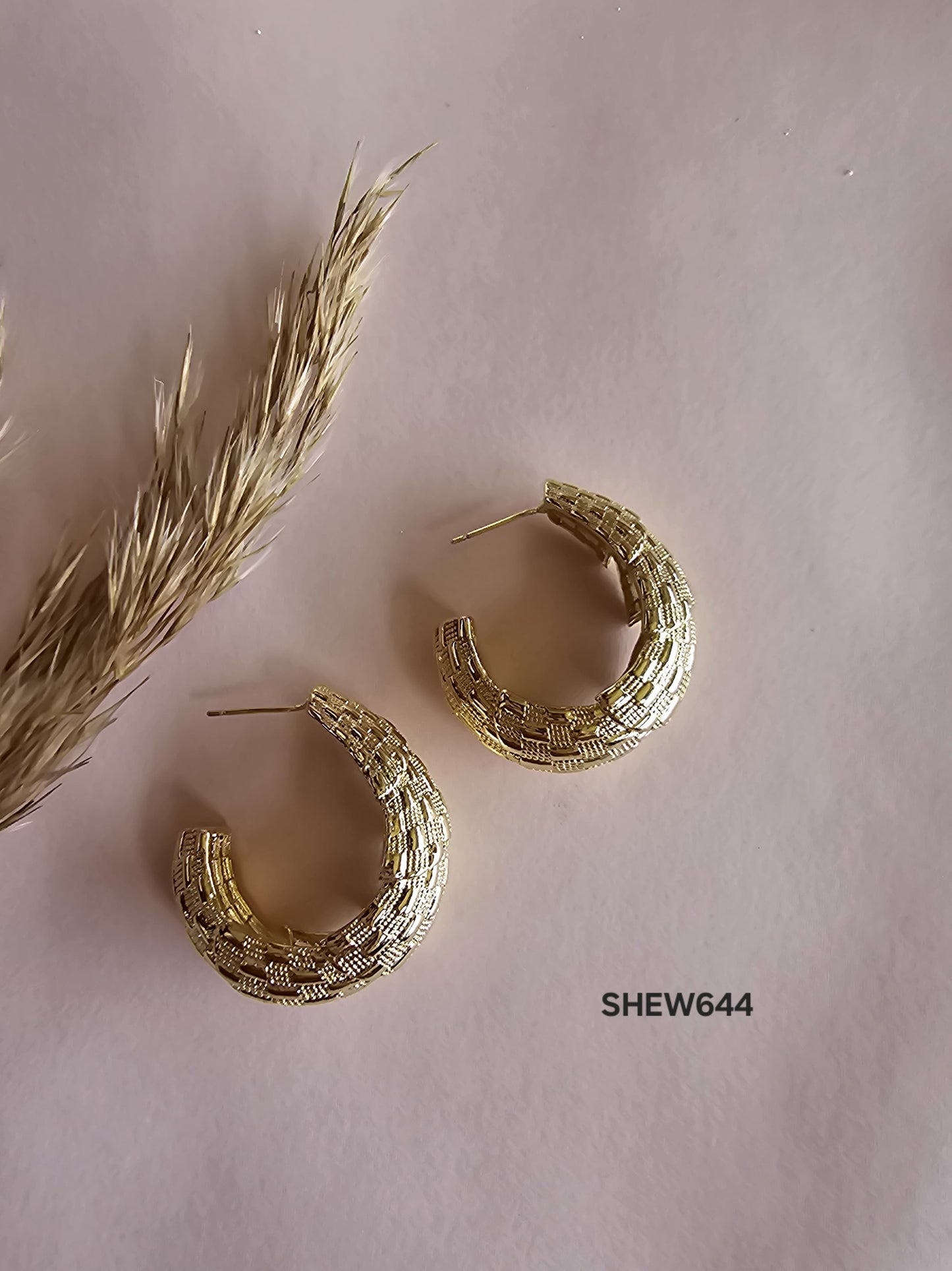 Golden Texture Hoops