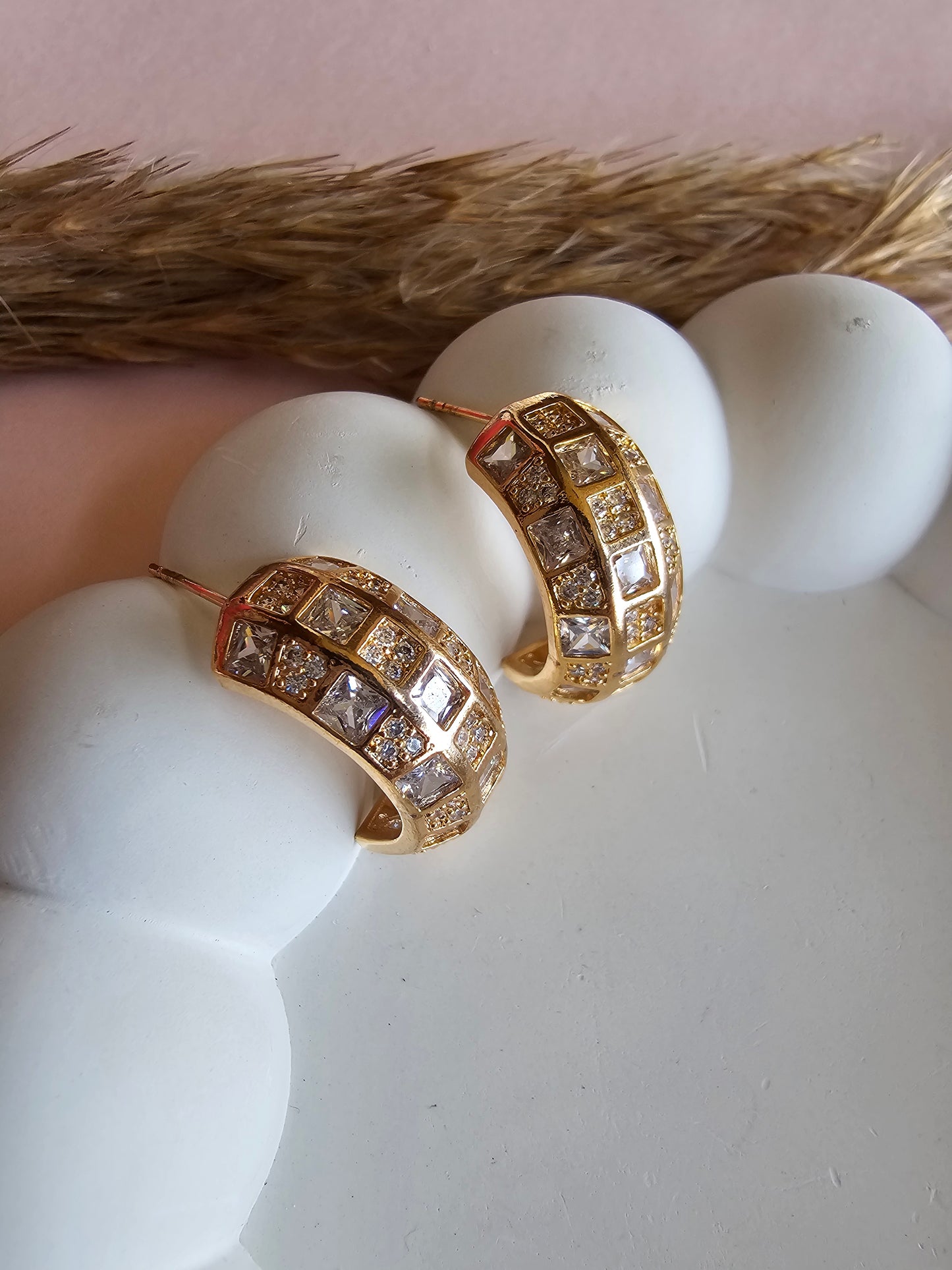 Gilded Glow Huggie Hoops