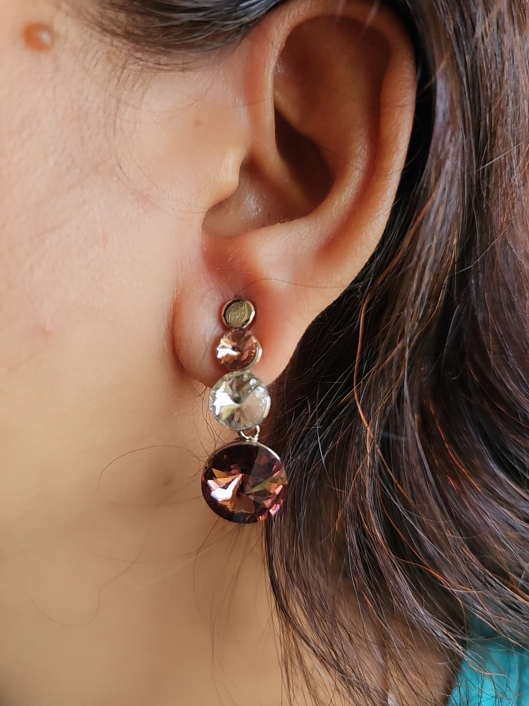 Burgundy Faceted Drop Earrings