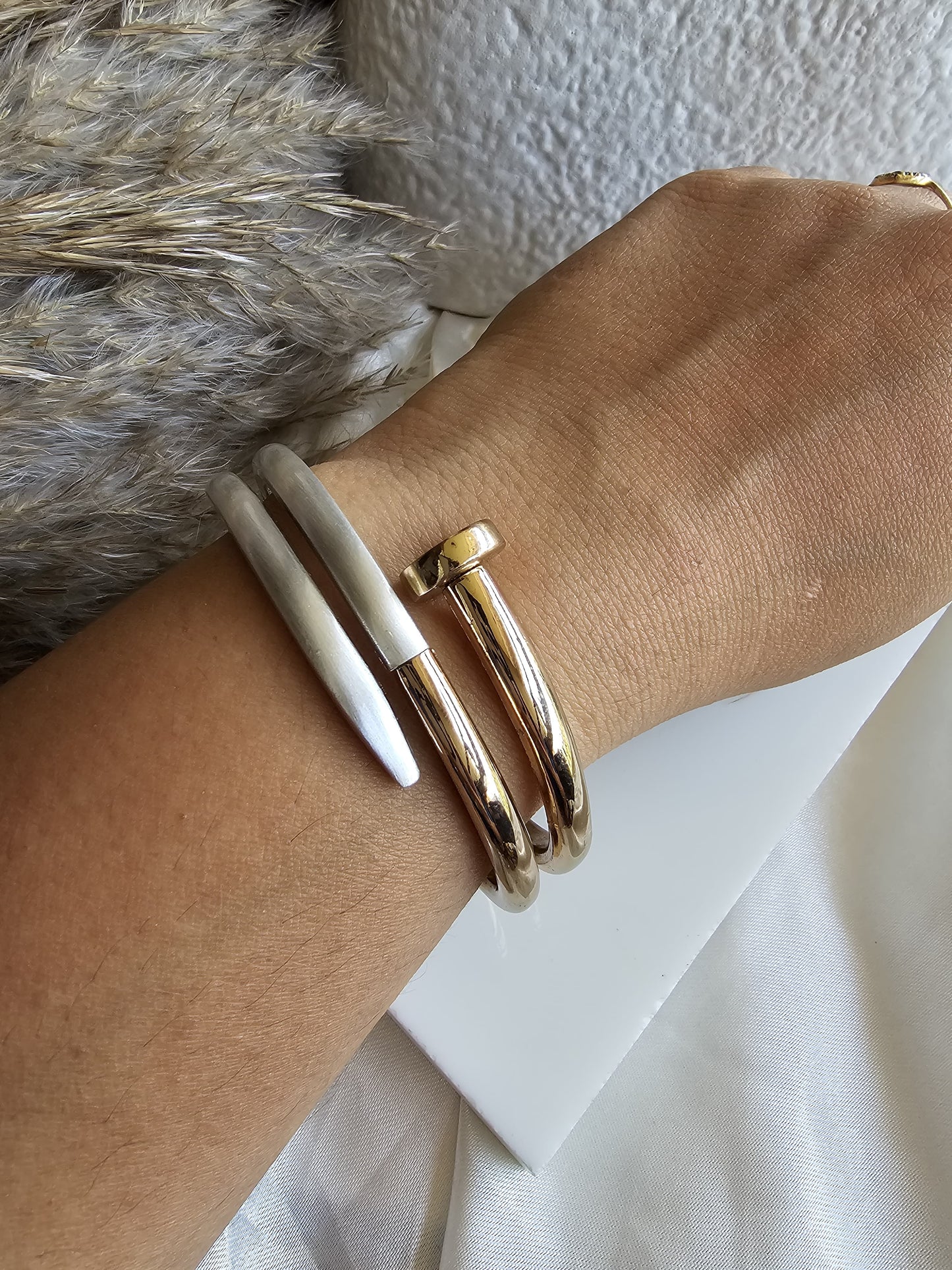 Duo Nailhead Cuff Set