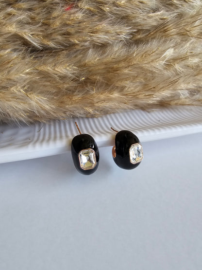 Luxe Noir Crystal Studs