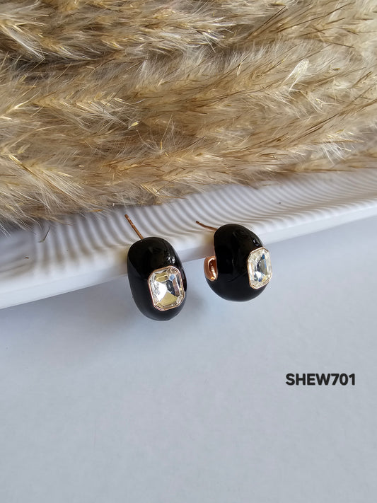 Luxe Noir Crystal Studs