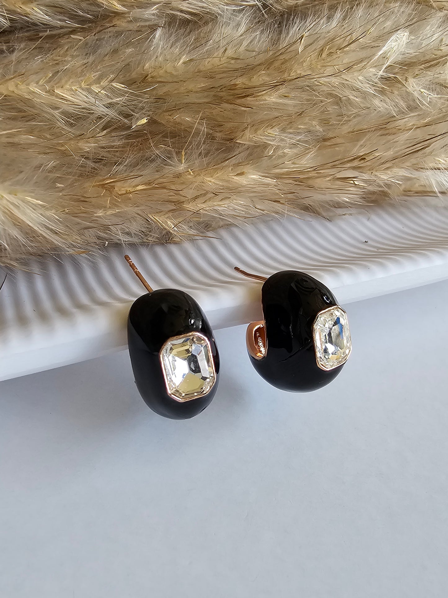Luxe Noir Crystal Studs